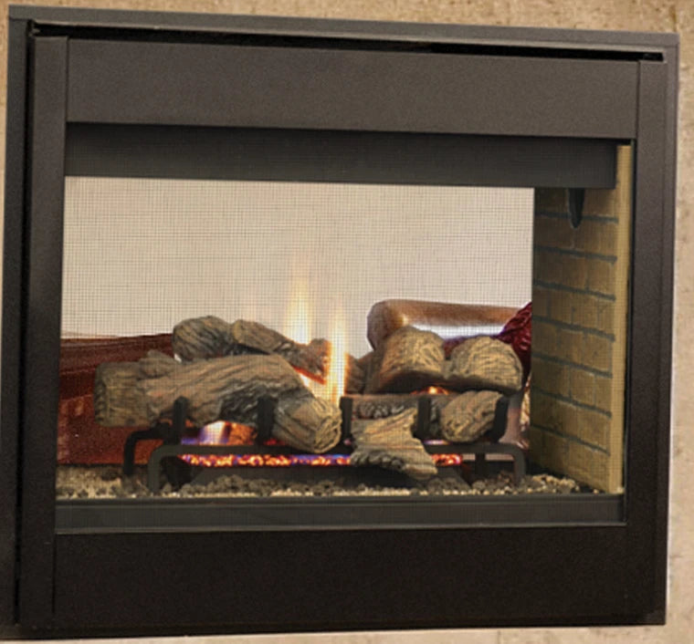 Astria - 35" DV Gas Fireplace, See-Through, Top/Rear Vent, NG