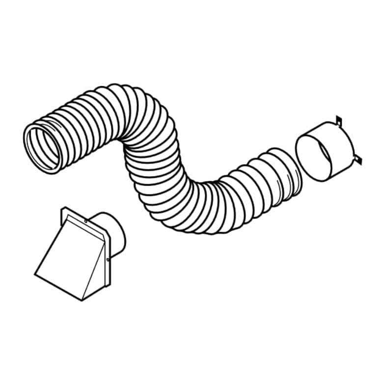 Astria 4-inch Outside Air Kit with Collar, Hood and 3' Flex Pipe AK4