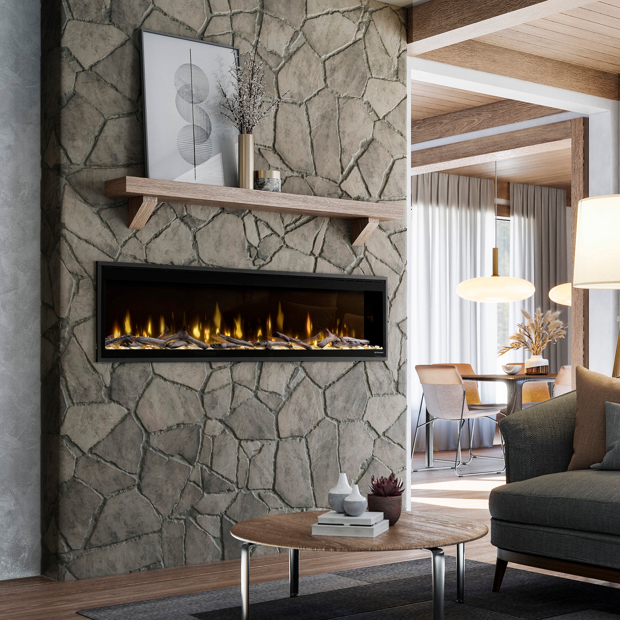 Dimplex - Ignite Evolve 74" Built-in Linear Electric Fireplace