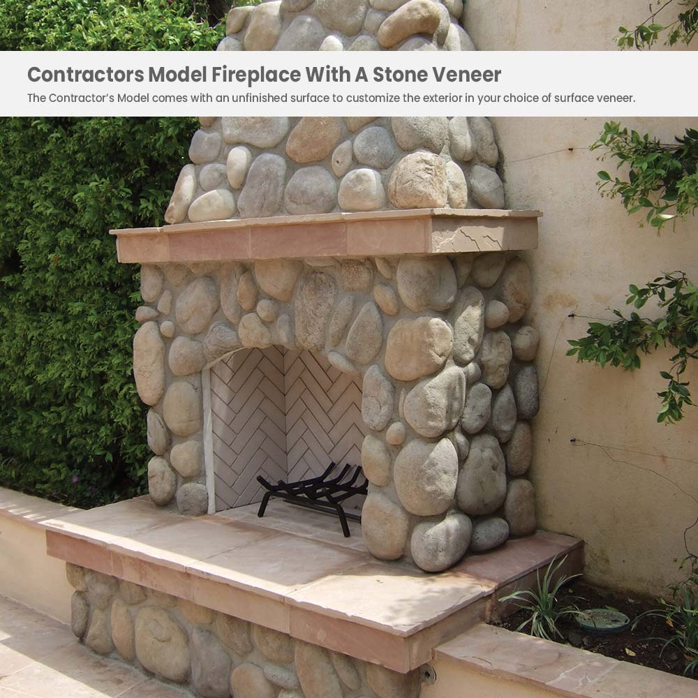 American Fyre Designs - Contractor's Model Outdoor Gas Fireplace with Moulding