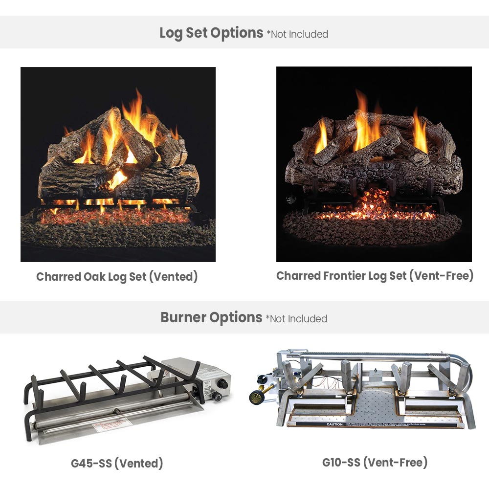 American Fyre Designs - Contractor's Model Outdoor Gas Fireplace with Moulding
