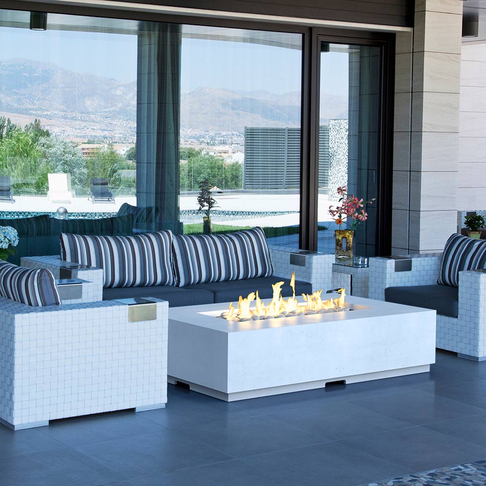 American Fyre Designs - Legend 60" Rectangular GFRC Gas Fire Table