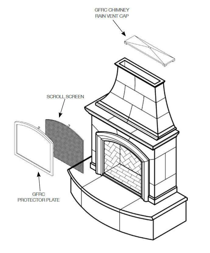 American Fyre Designs - Fireplace Screen for Cordova Models