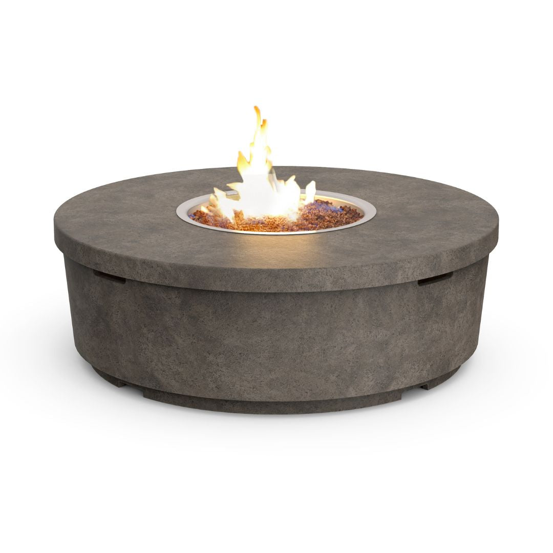 American Fyre Designs - Contempo 47-Inch Round GFRC Chat Height Fire Table