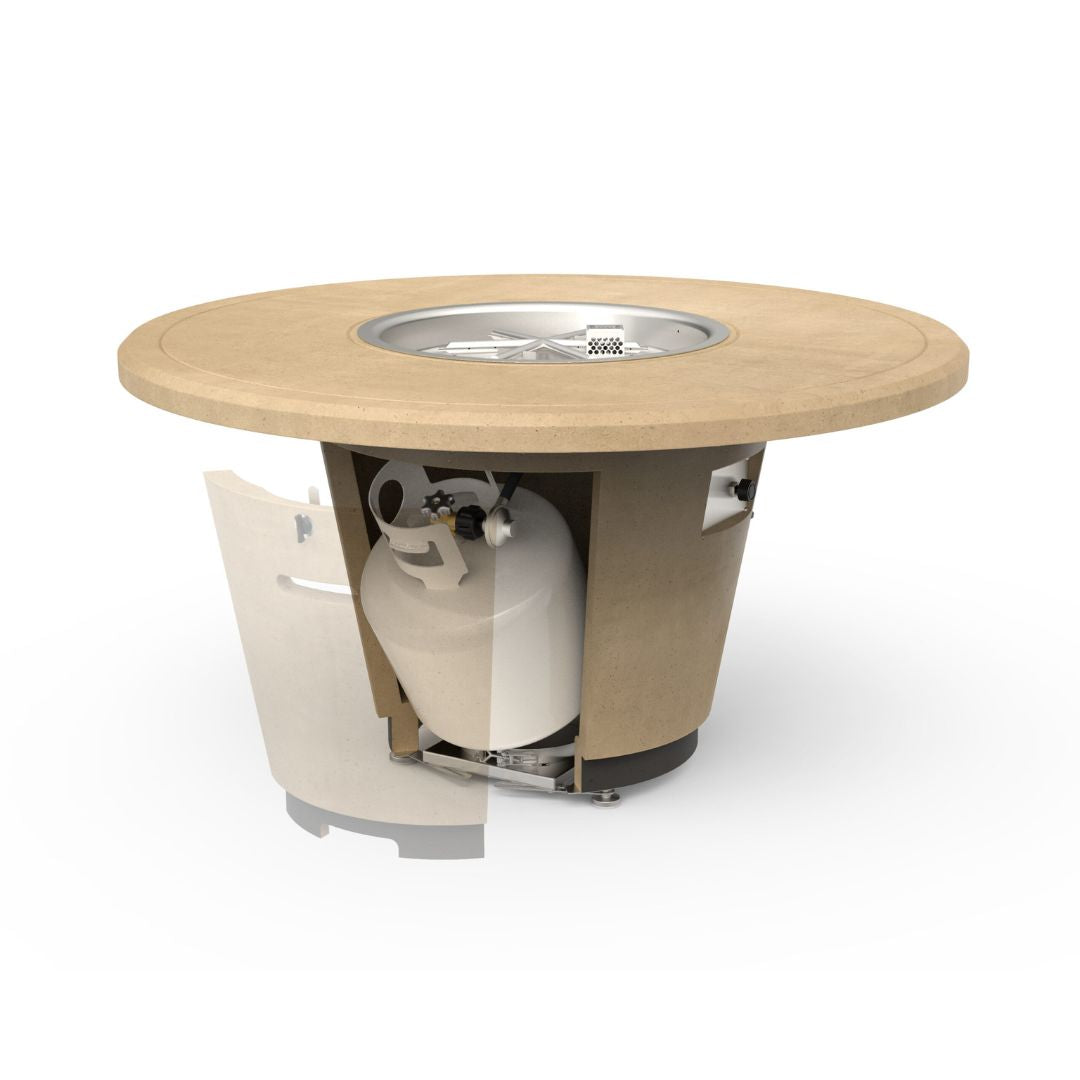 American Fyre Designs - Cosmopolitan 48-Inch Round GFRC Chat Height Fire Table