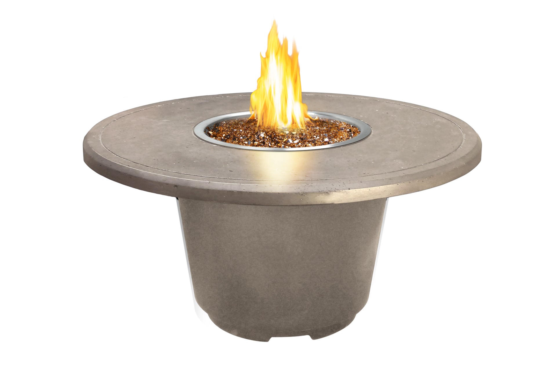 American Fyre Designs - Cosmopolitan 48-Inch Round GFRC Chat Height Fire Table