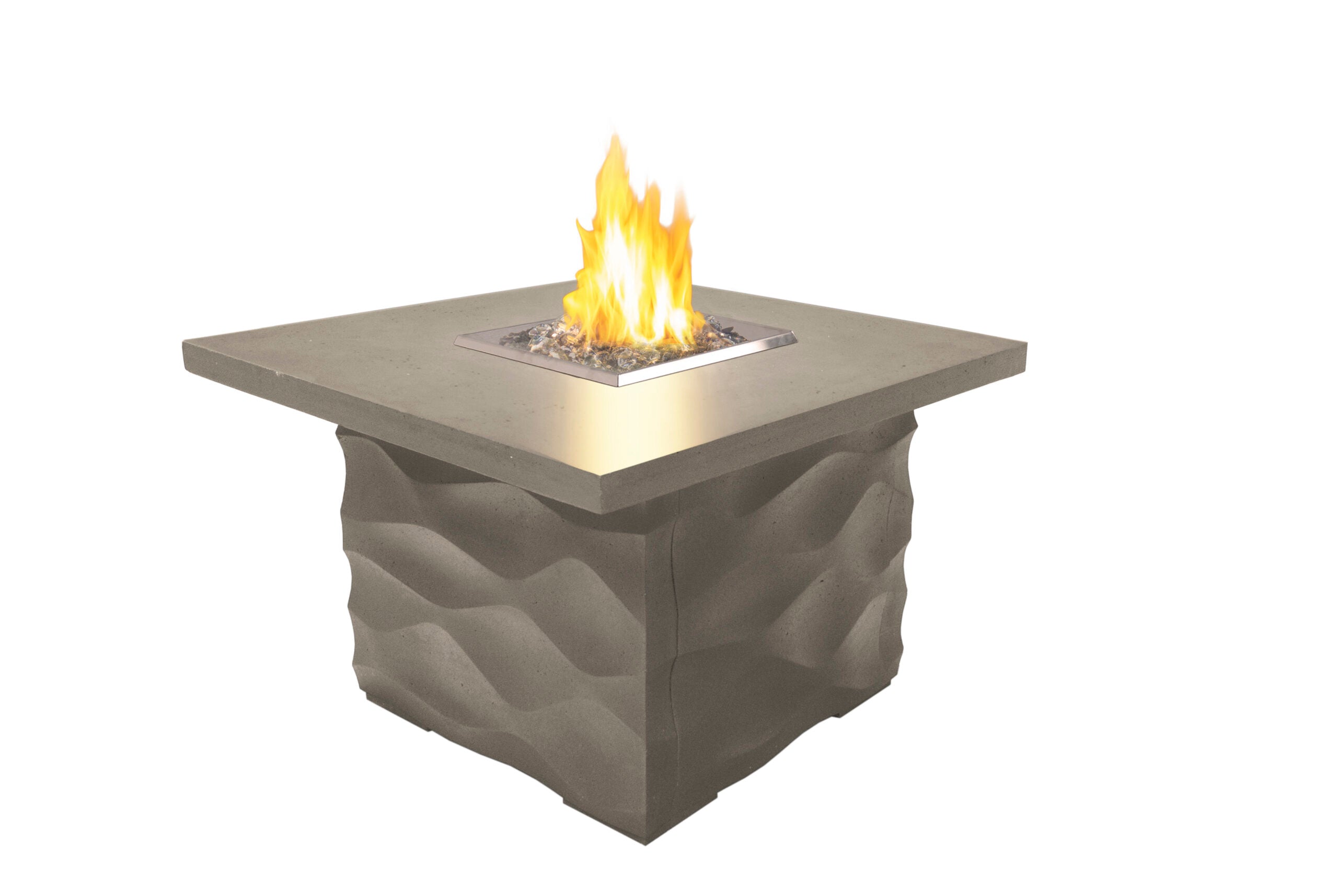 American Fyre Designs - Voro 36-Inch Square GFRC Chat Height Fire Table