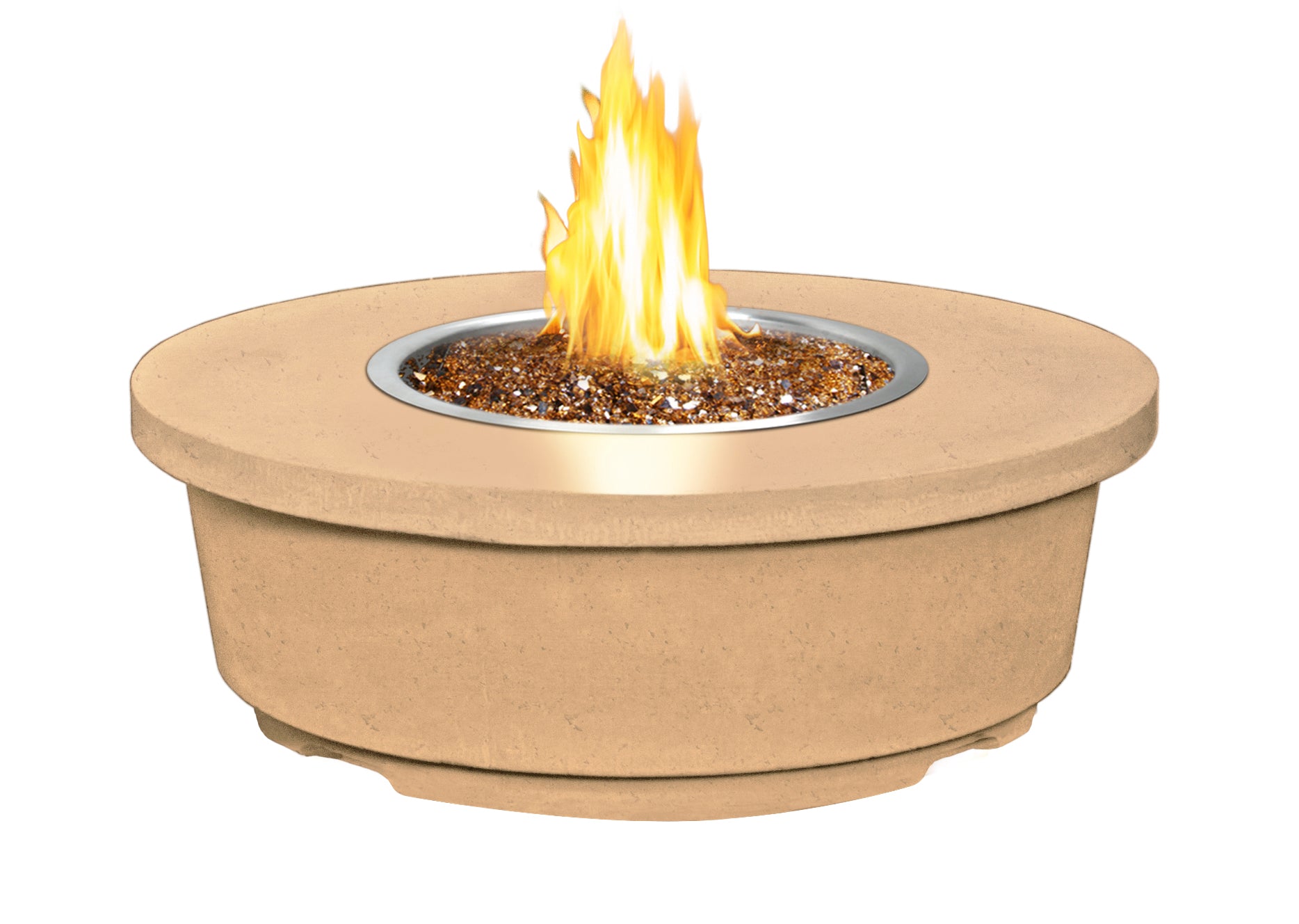 American Fyre Designs - Contempo 47-Inch Round GFRC Chat Height Fire Table
