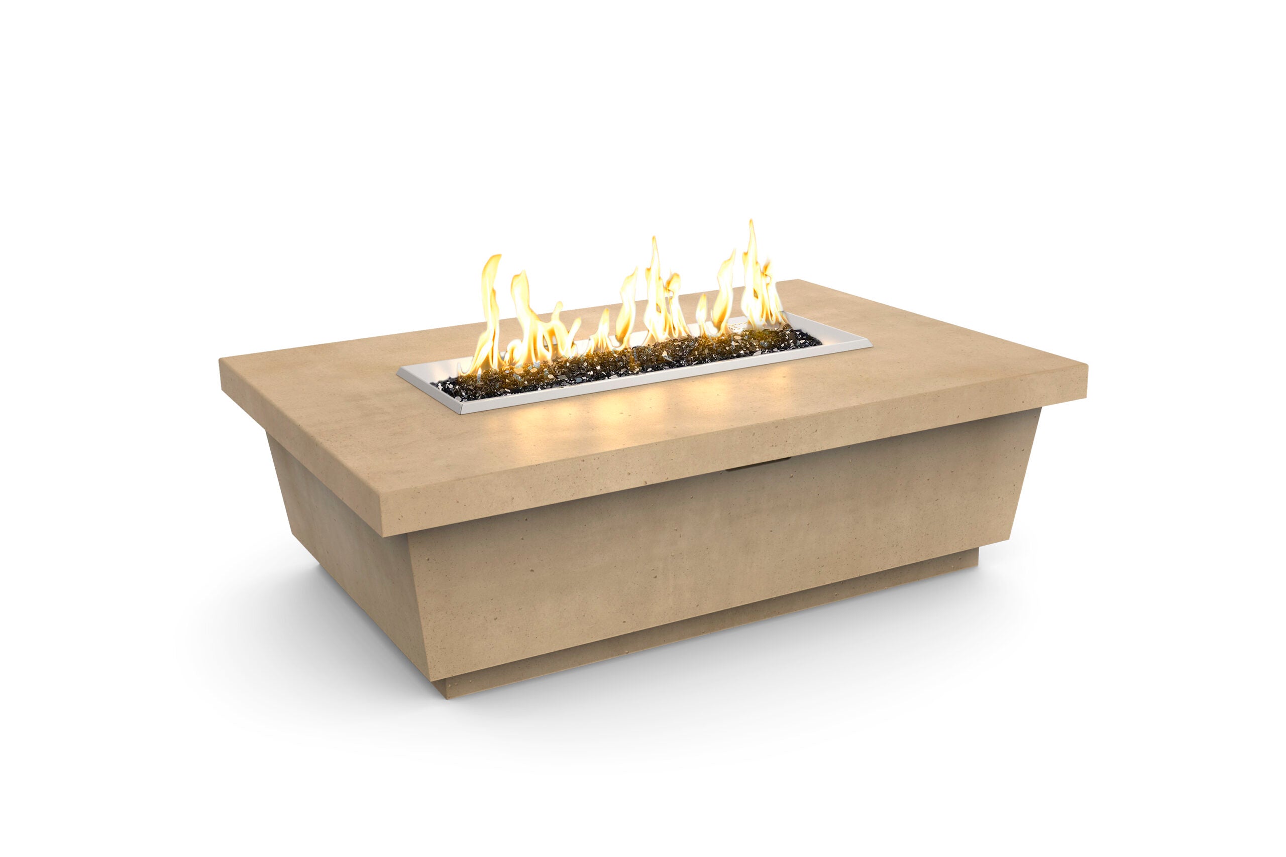 American Fyre Designs - Contempo 52-Inch Rectangle GFRC Chat Height Fire Table