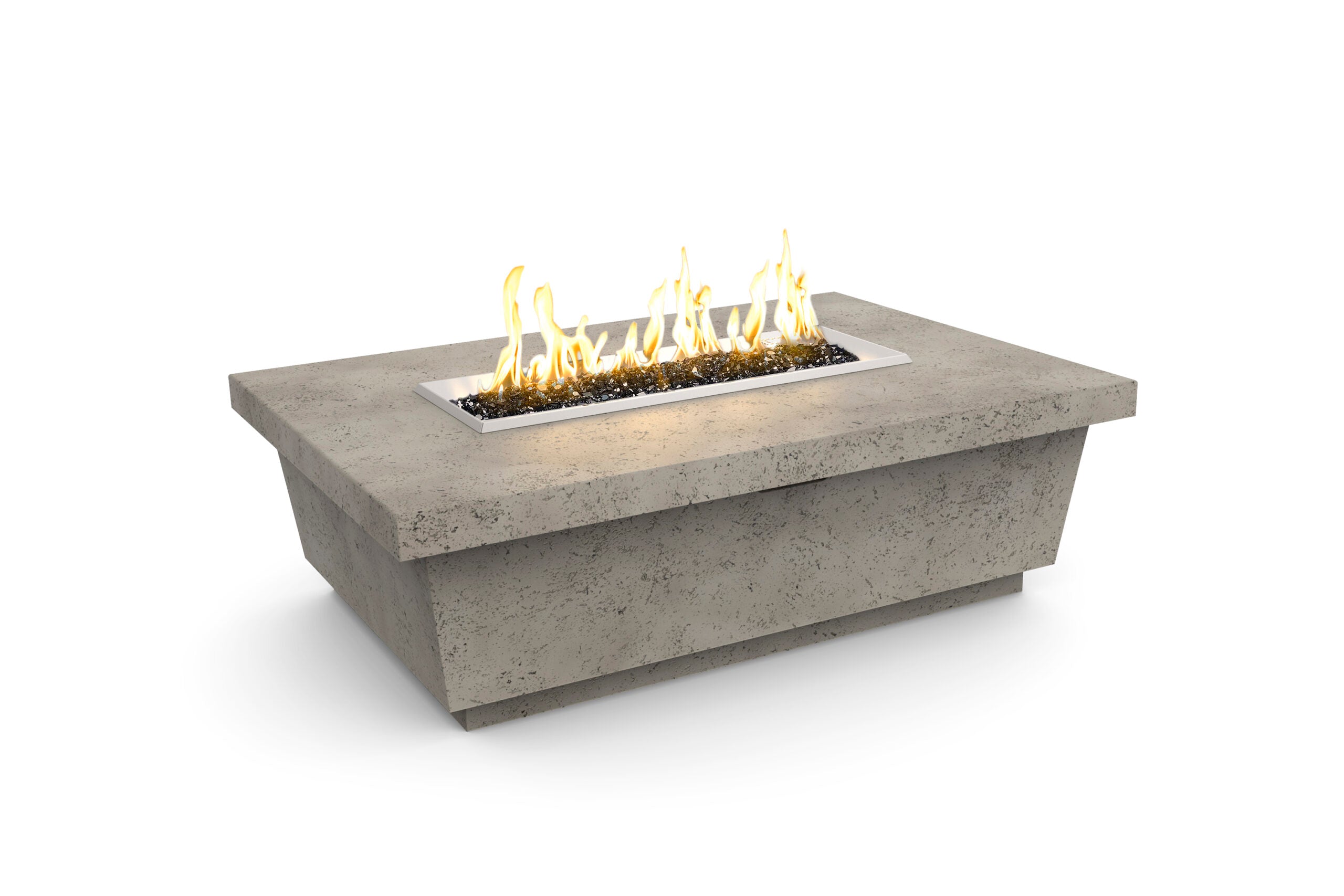 American Fyre Designs - Contempo 52-Inch Rectangle GFRC Chat Height Fire Table