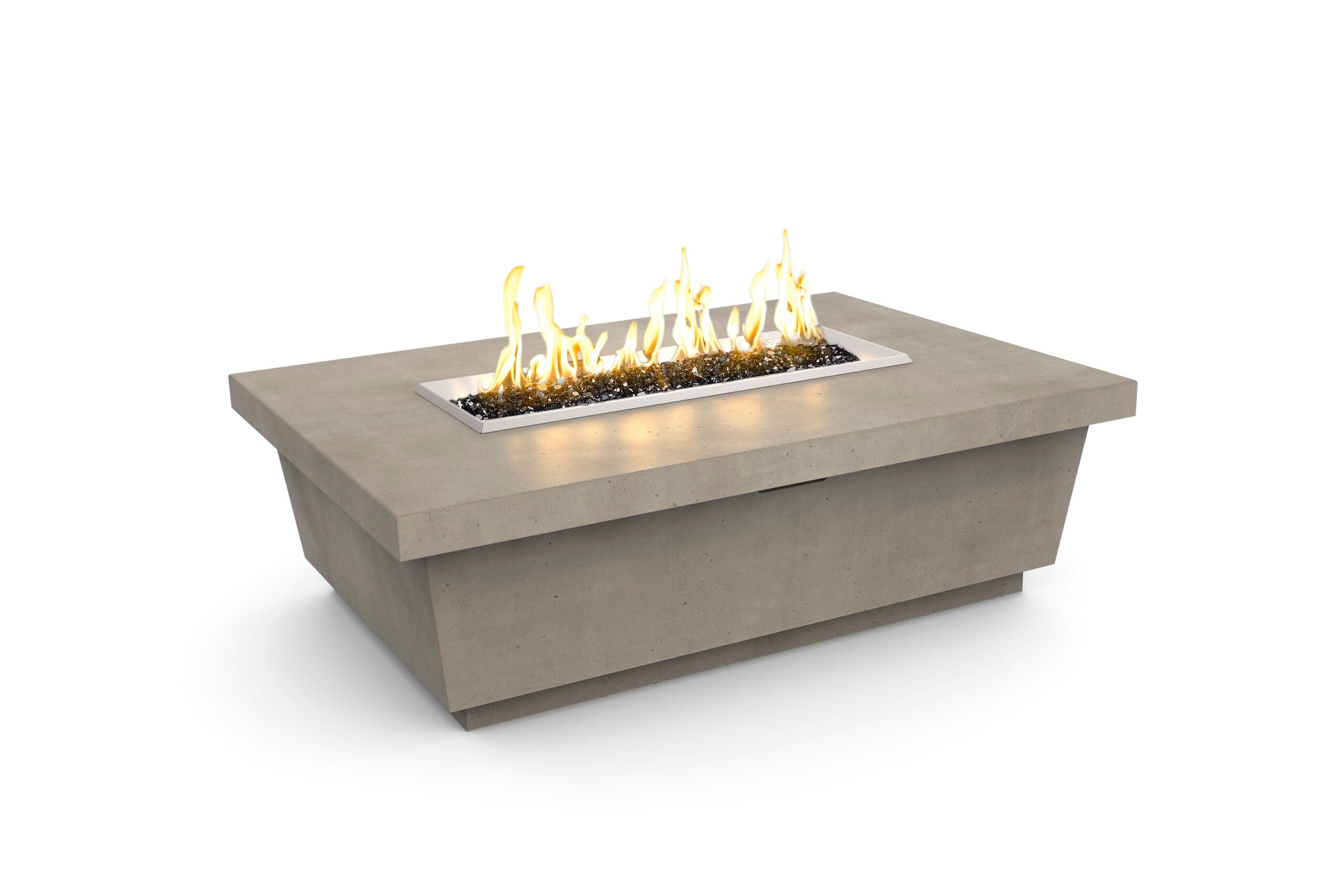 American Fyre Designs - Contempo 52-Inch Rectangle GFRC Chat Height Fire Table