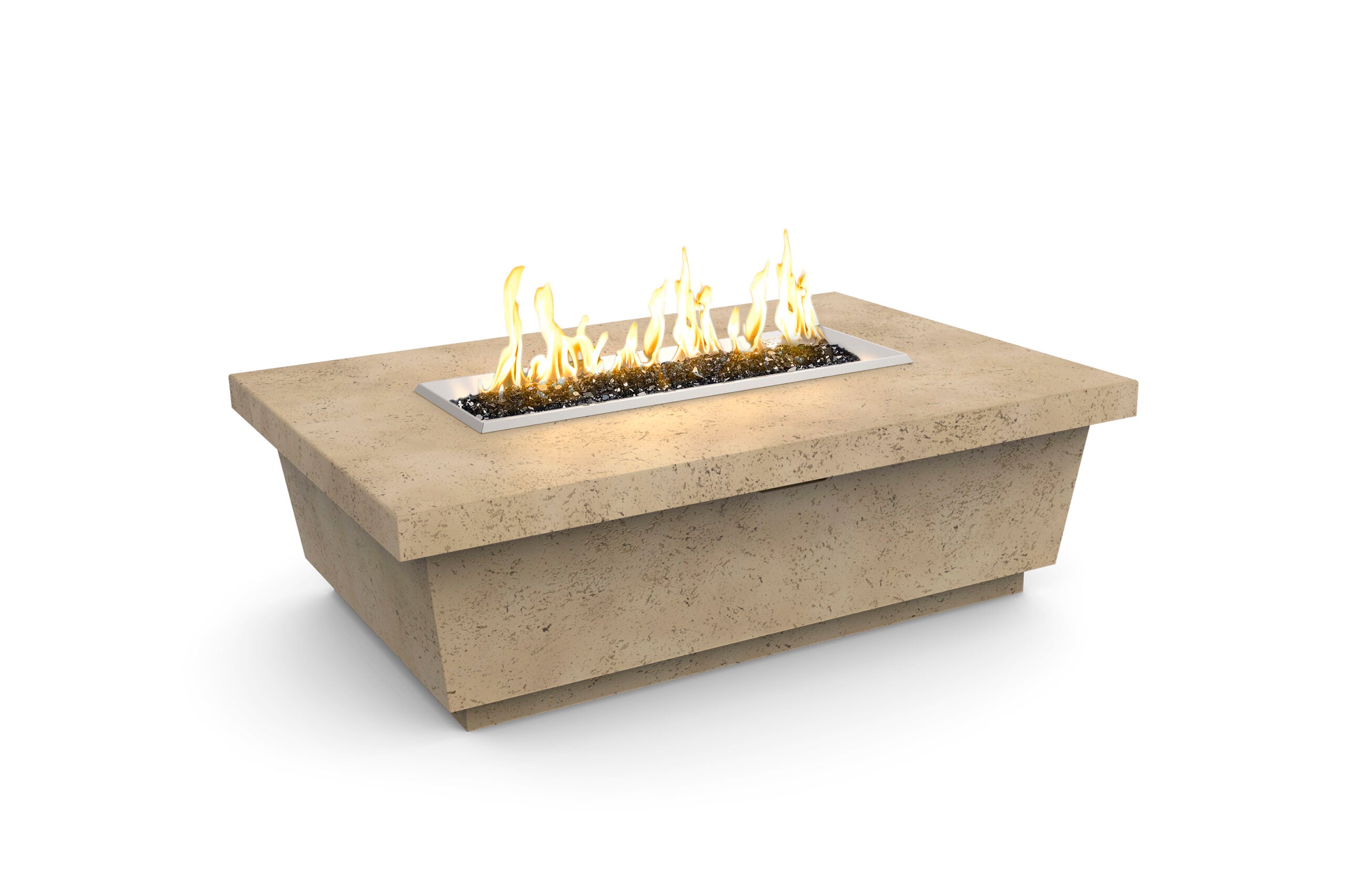 American Fyre Designs - Contempo 52-Inch Rectangle GFRC Chat Height Fire Table
