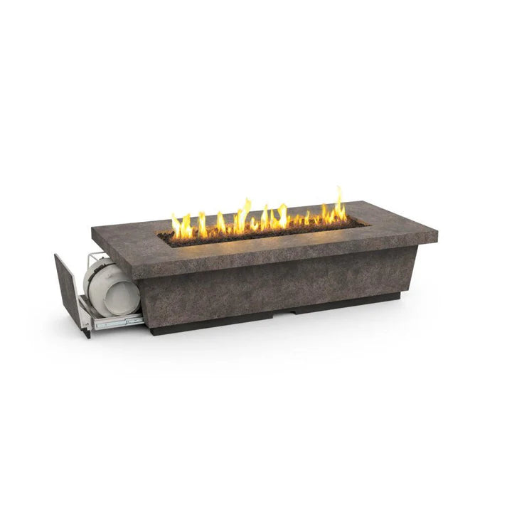 American Fyre Designs - Contempo Long 76" Rectangular GFRC Propane Fire Table