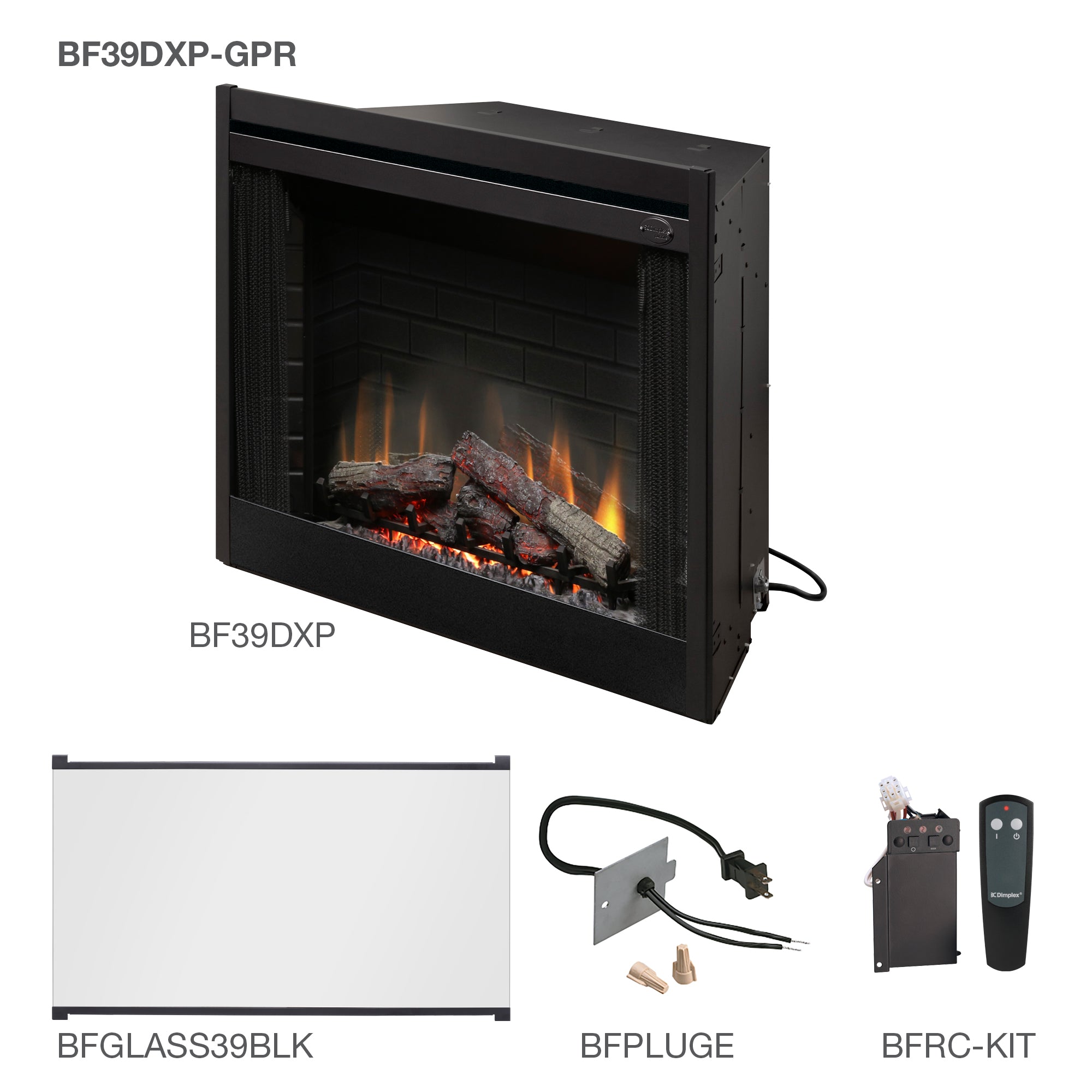 Dimplex - 39" BF Deluxe Built-in Electric Firebox