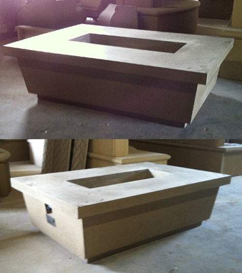 American Fyre Designs - Contempo 52-Inch Rectangle GFRC Chat Height Fire Table