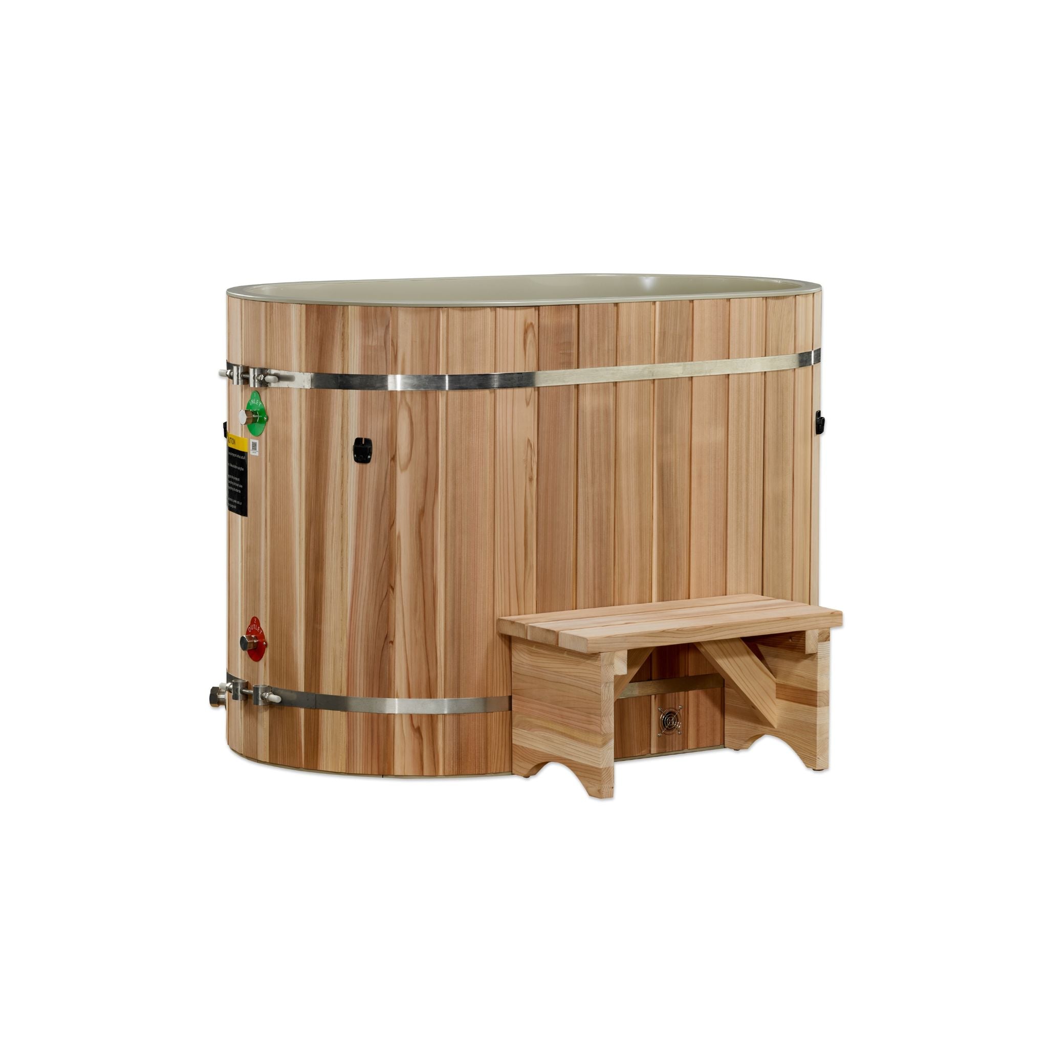 DCT Oval Barrel Tub (50-P) – Pacific Cedar Exterior, Plastic Interior