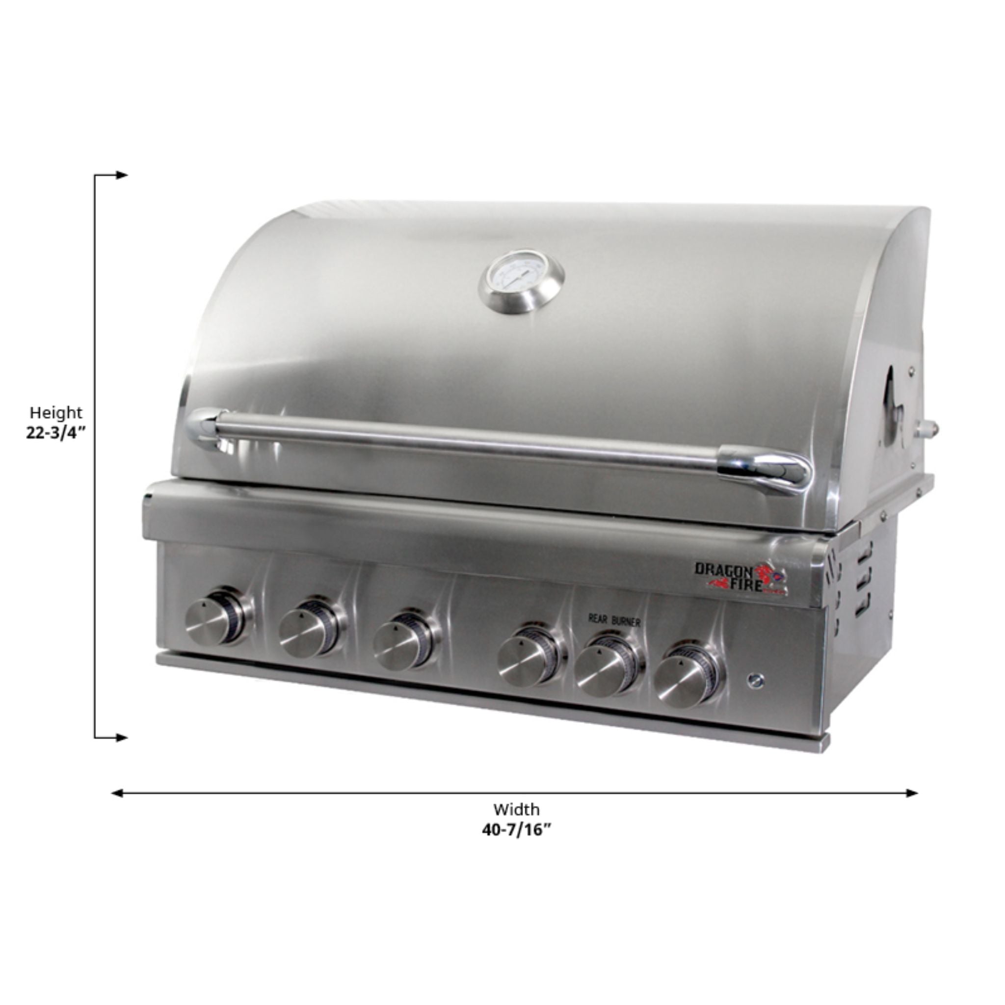 Dragon Fire 40" 5-Burner Grill Head – LP or NG