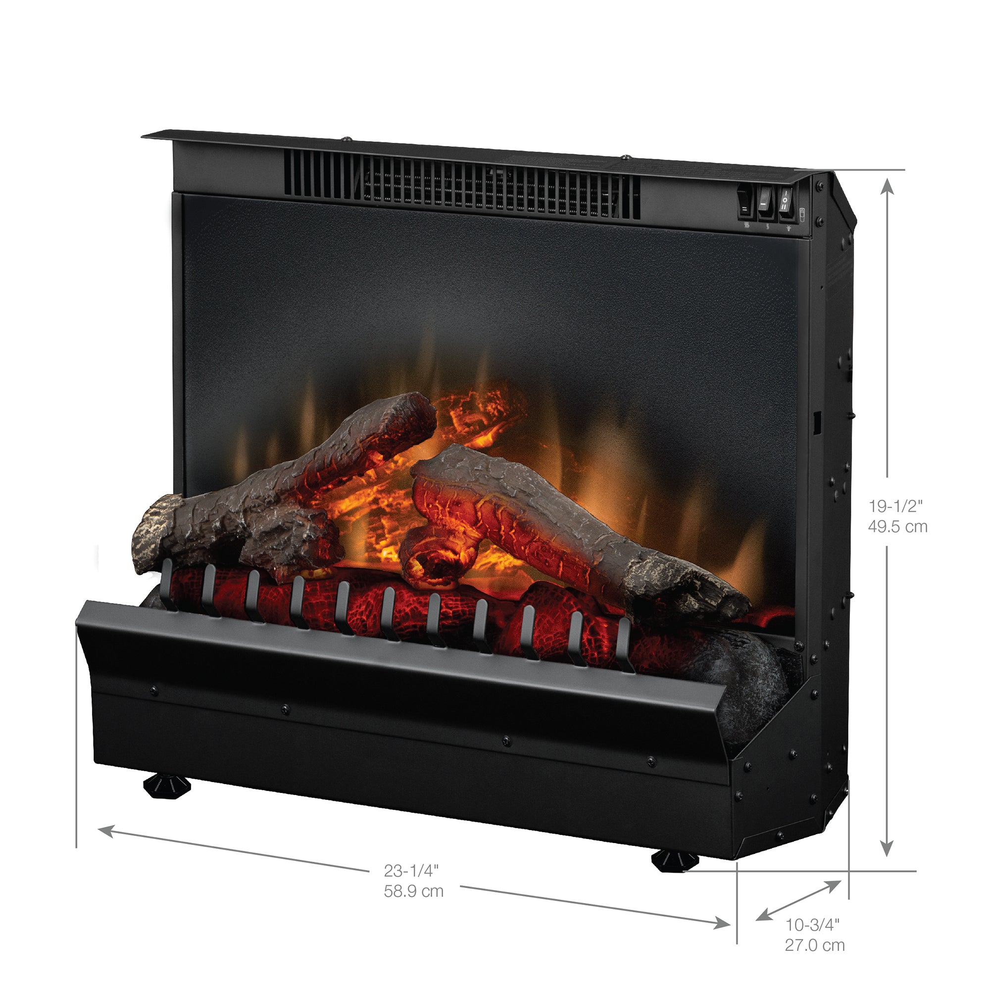 Dimplex - DFI 23" Deluxe Plug-In Electric Fireplace Insert - with LED Log Set