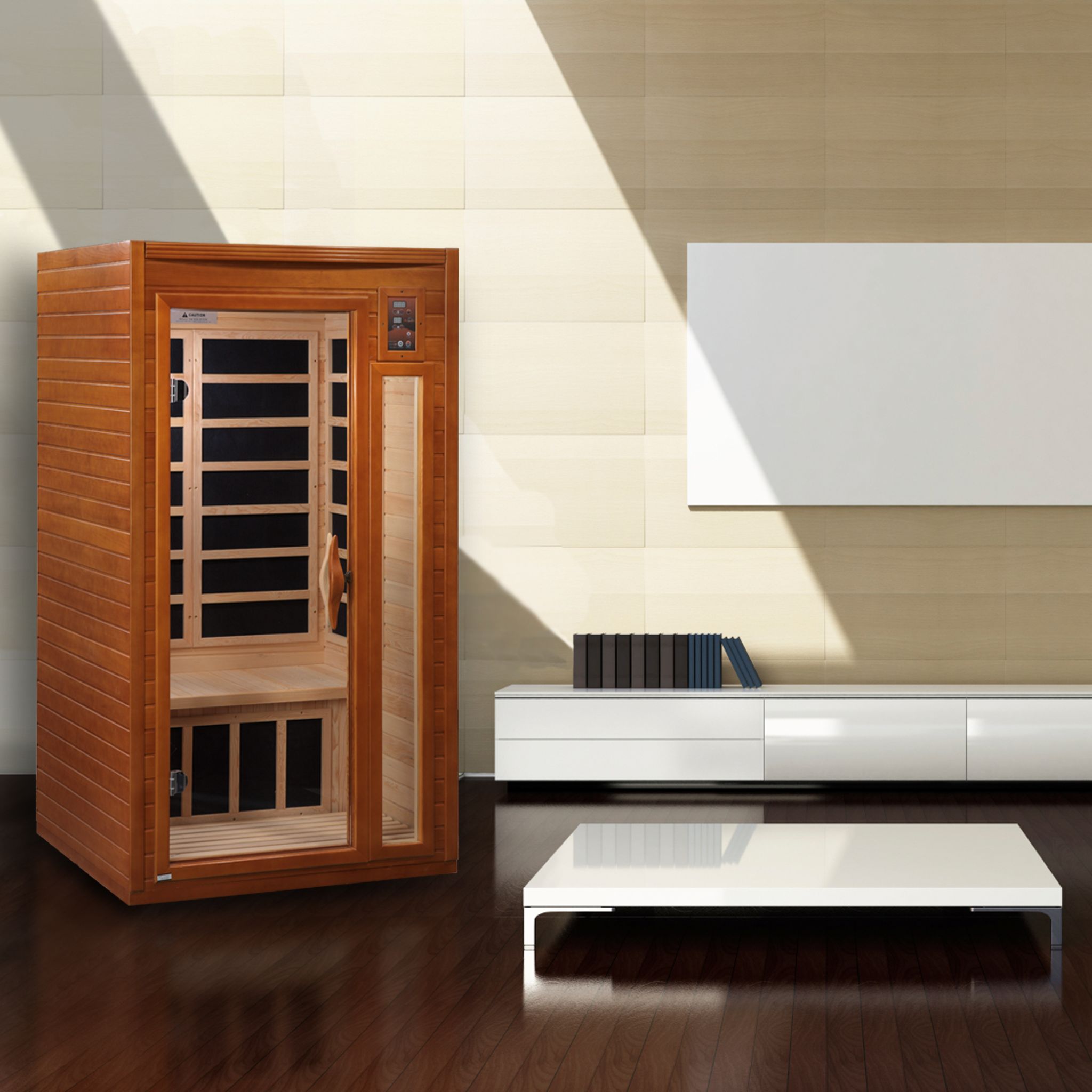 Dynamic Barcelona 1–2 Person Low EMF FAR Infrared Sauna – Canadian Hemlock