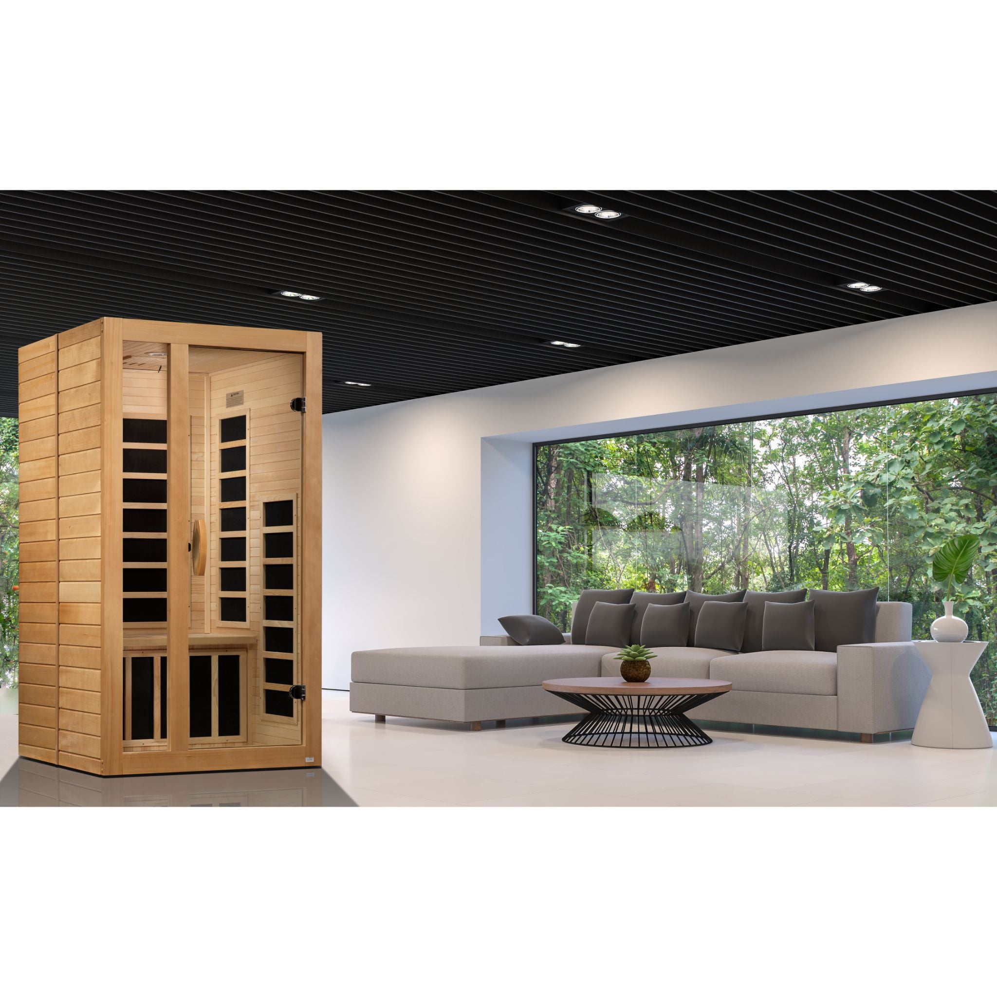 Dynamic Gracia 1–2 Person Low EMF FAR Infrared Sauna – Canadian Hemlock