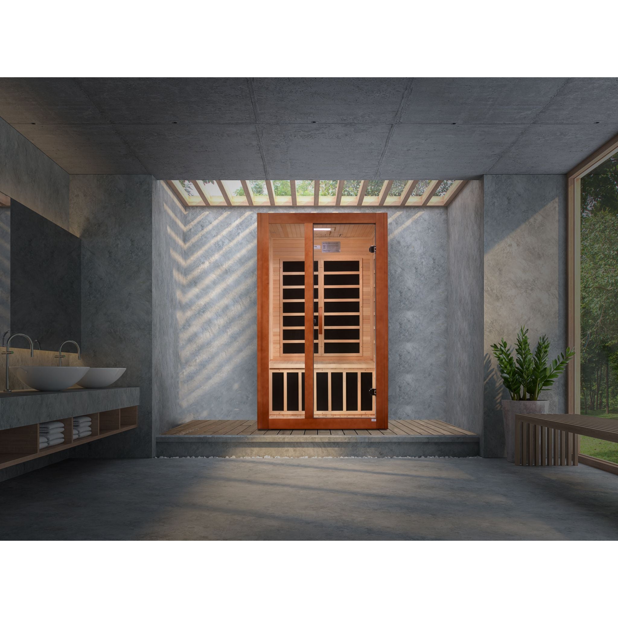 Dynamic Santiago Elite 2 Person Ultra Low EMF FAR Infrared Sauna – Canadian Hemlock