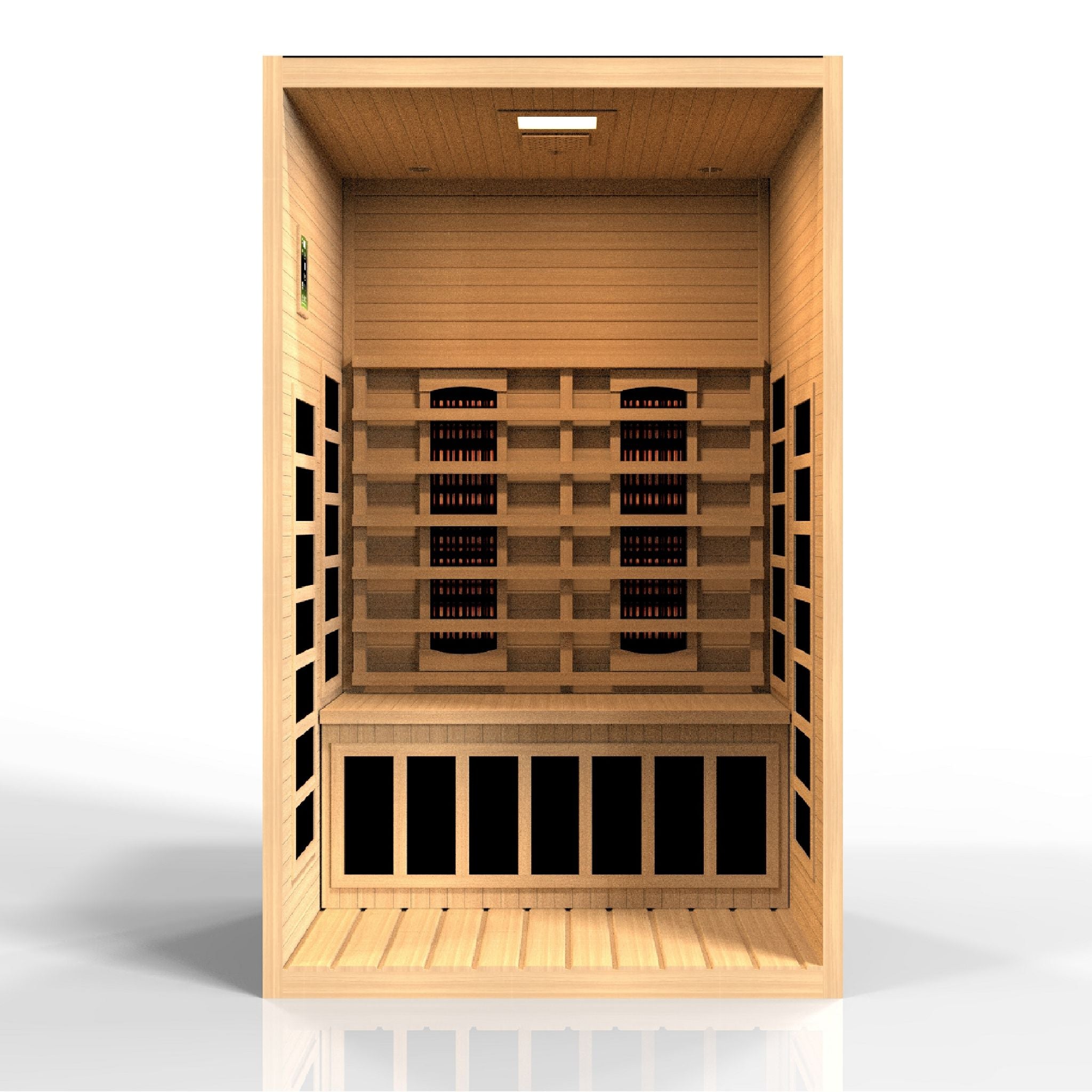 Dynamic Santiago 2 Person Full Spectrum Near Zero EMF FAR Infrared Sauna – Canadian Hemlock