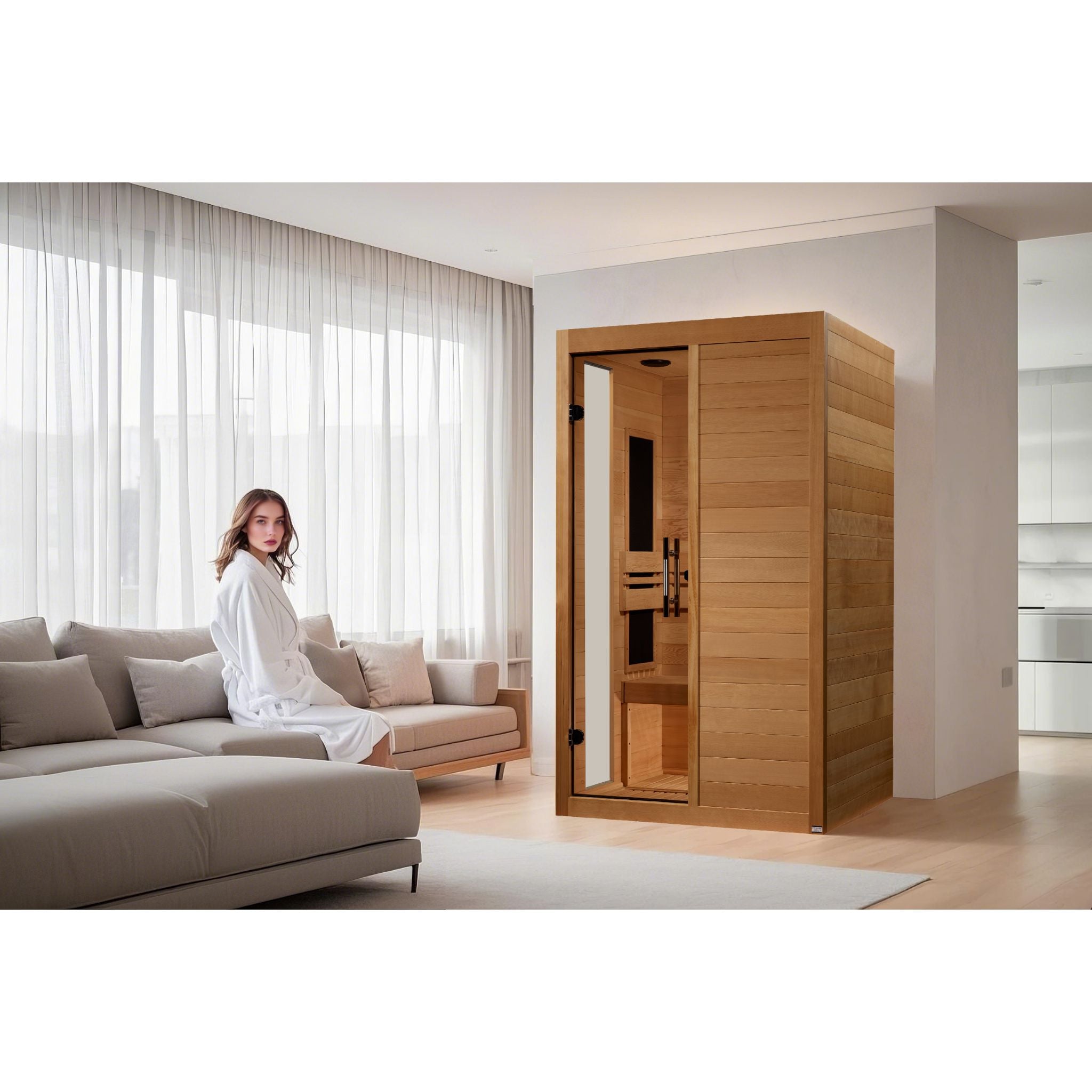 Dynamic Lucca Elite 2 Person Ultra Low EMF FAR Infrared Sauna – Canadian Hemlock