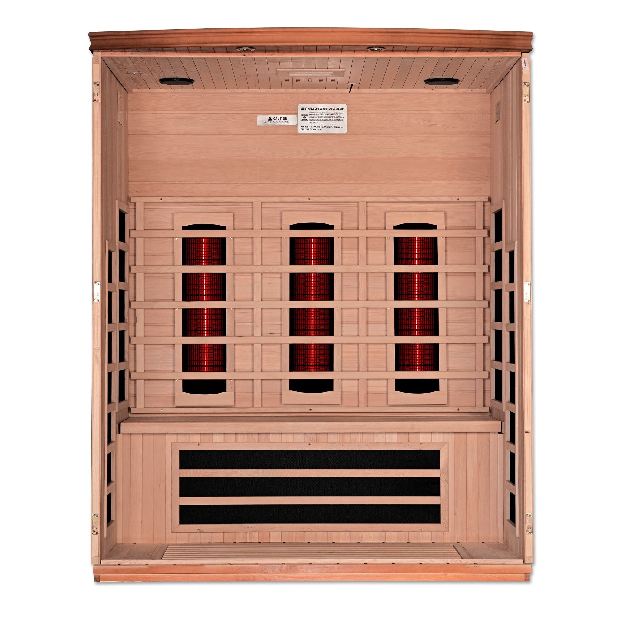 Dynamic Lugano 3 Person Full Spectrum Near Zero EMF FAR Infrared Sauna – Canadian Hemlock