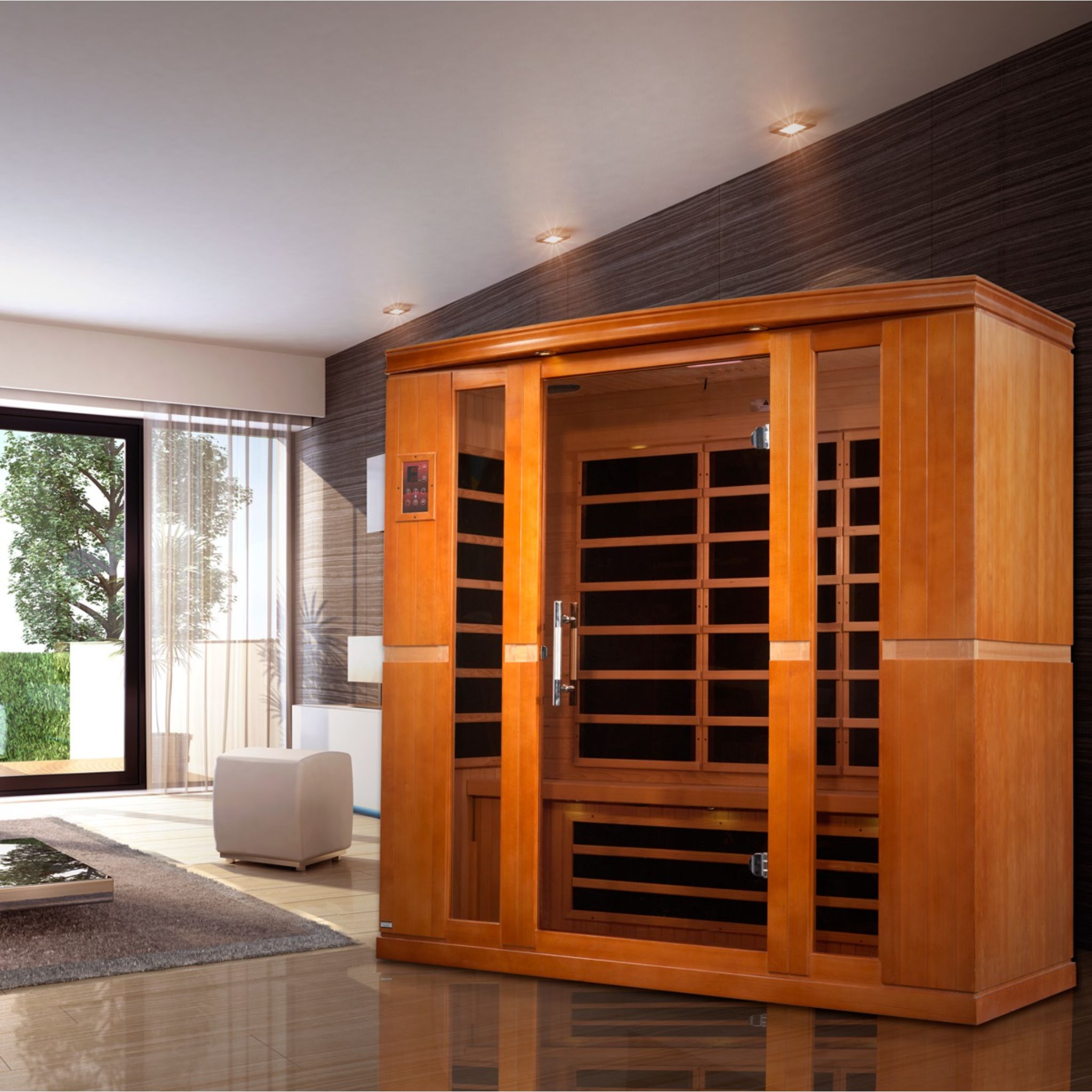 Dynamic Bergamo Elite 4 Person Ultra Low EMF FAR Infrared Sauna – Canadian Hemlock