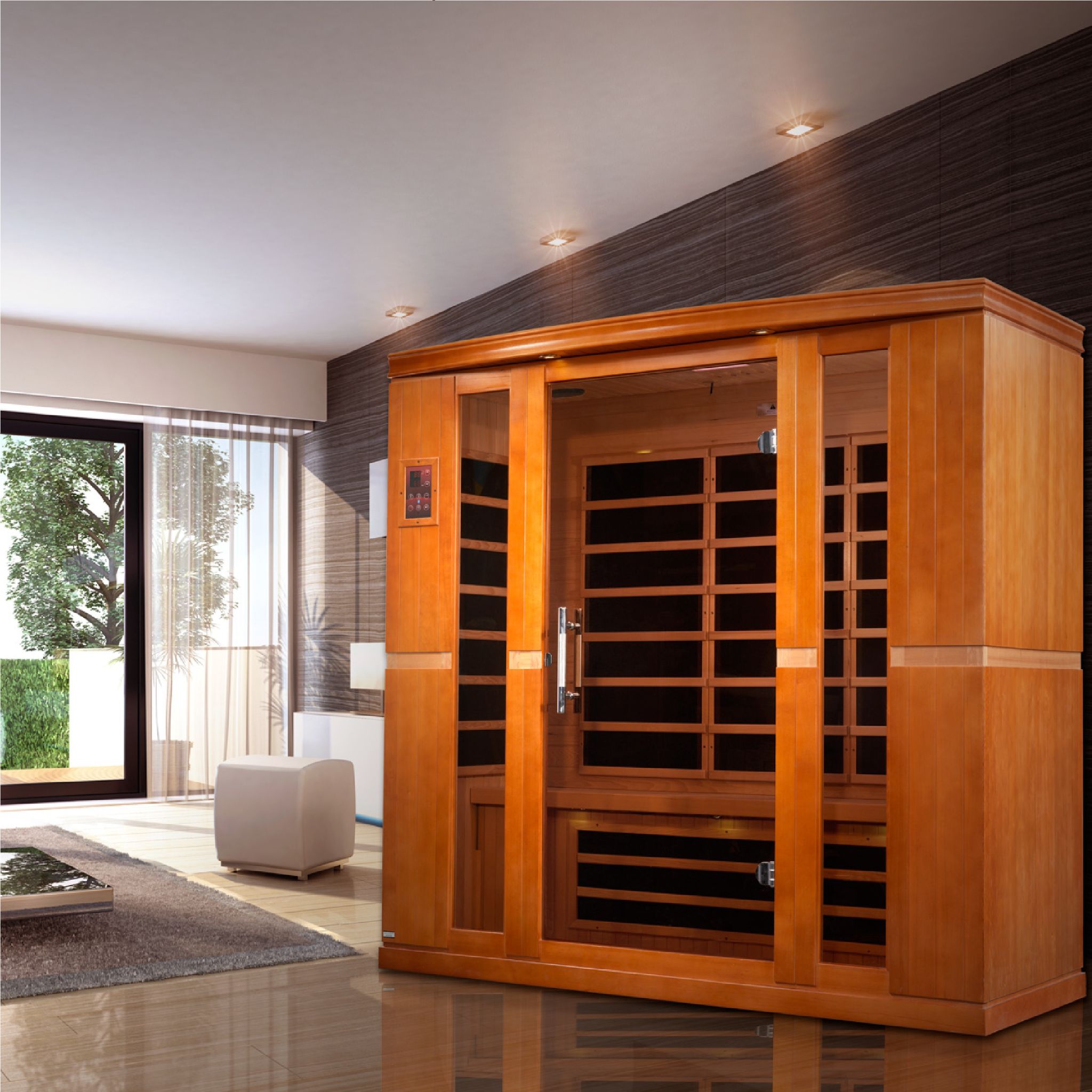 Dynamic Bergamo 4 Person Low EMF FAR Infrared Sauna – Canadian Hemlock