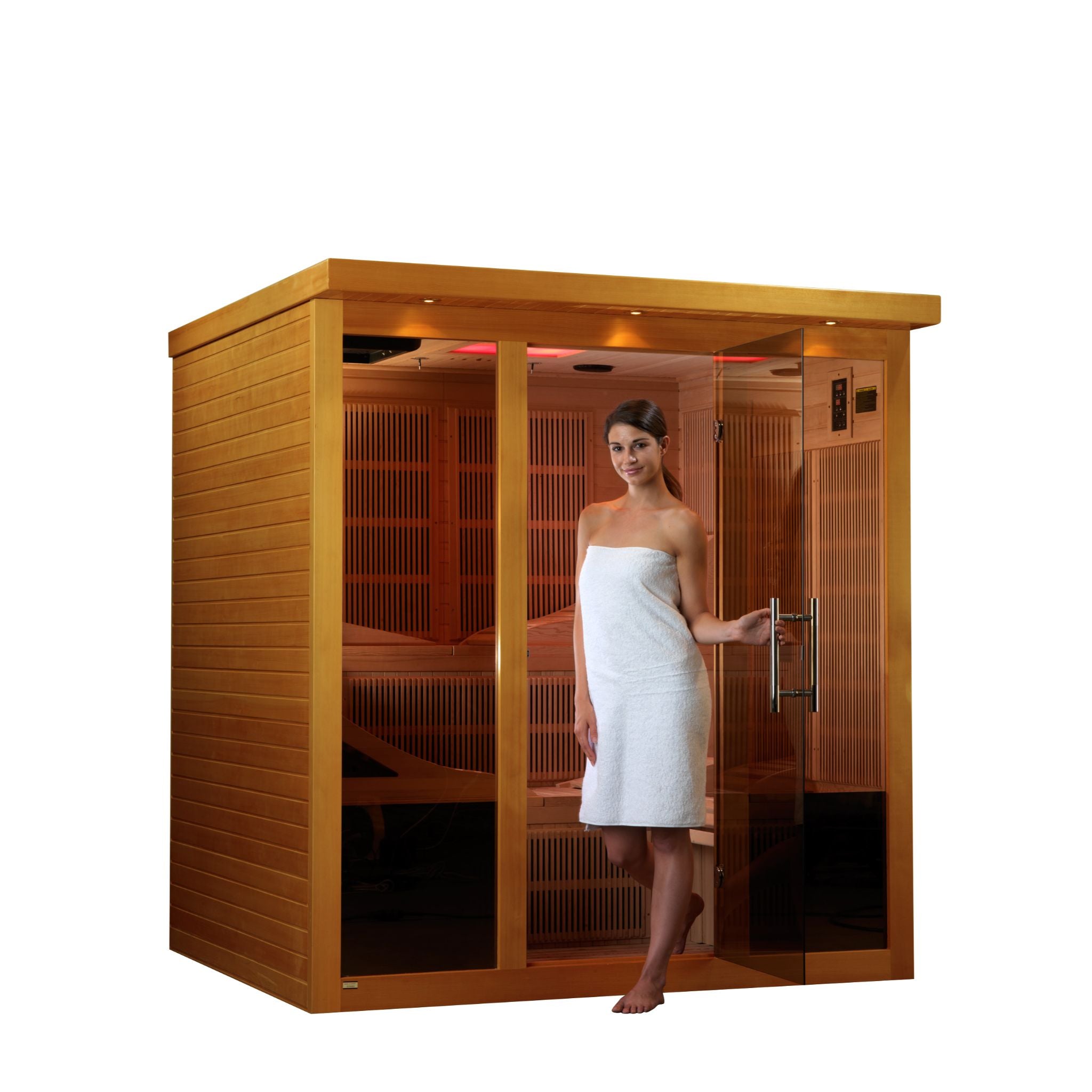 Dynamic Monaco Elite 6 Person Ultra Low EMF FAR Infrared Sauna – Canadian Hemlock