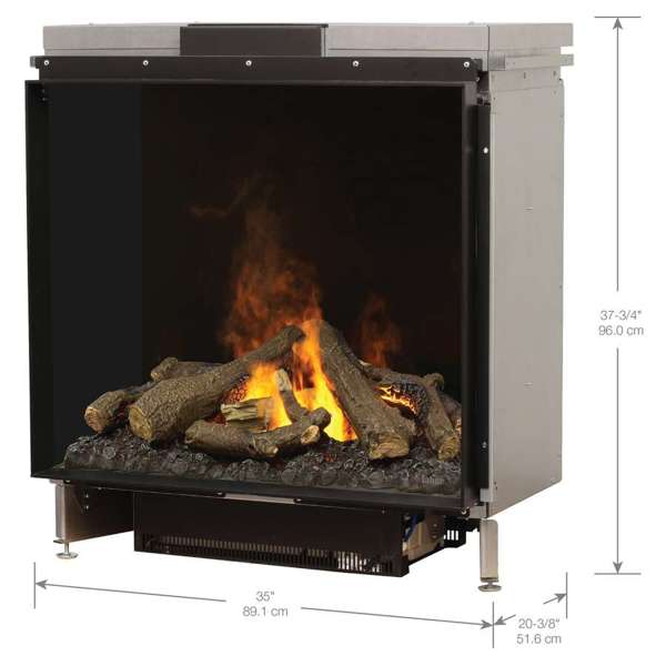 Dimplex - Faber Optimyst e-MatriX 35" Front-Facing One-Sided Built-in Water Vapor Electric Fireplace