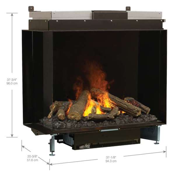 Dimplex - Faber Optimyst e-MatriX 37" Left-Facing Two-Sided Built-in Water Vapor Electric Fireplace