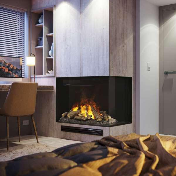 Dimplex - Faber Optimyst e-MatriX 37" Right-Facing Two-Sided Built-in Water Vapor Electric Fireplace