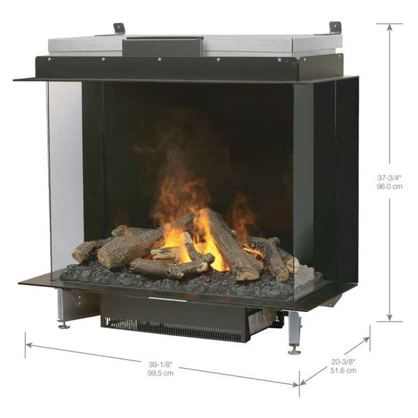Dimplex - Faber Optimyst e-MatriX 39" Bay Three-Sided Built-in Water Vapor Electric Fireplace
