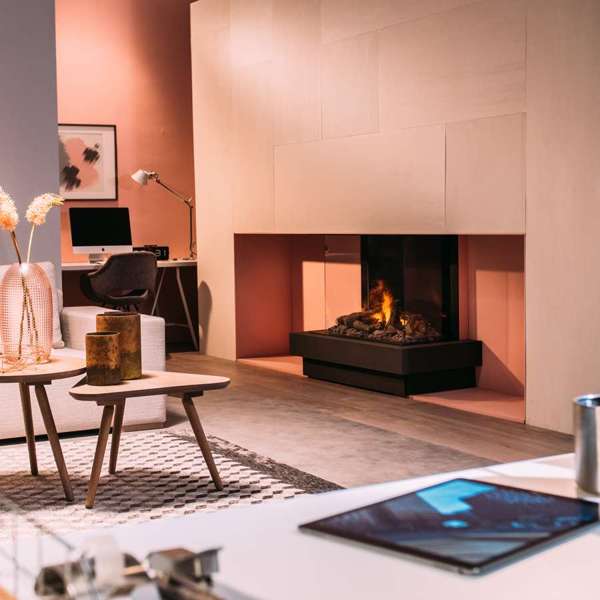 Dimplex - Faber Optimyst e-MatriX 39" Bay Three-Sided Built-in Water Vapor Electric Fireplace