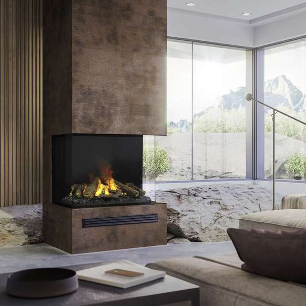 Dimplex - Faber Optimyst e-MatriX 39" Bay Three-Sided Built-in Water Vapor Electric Fireplace