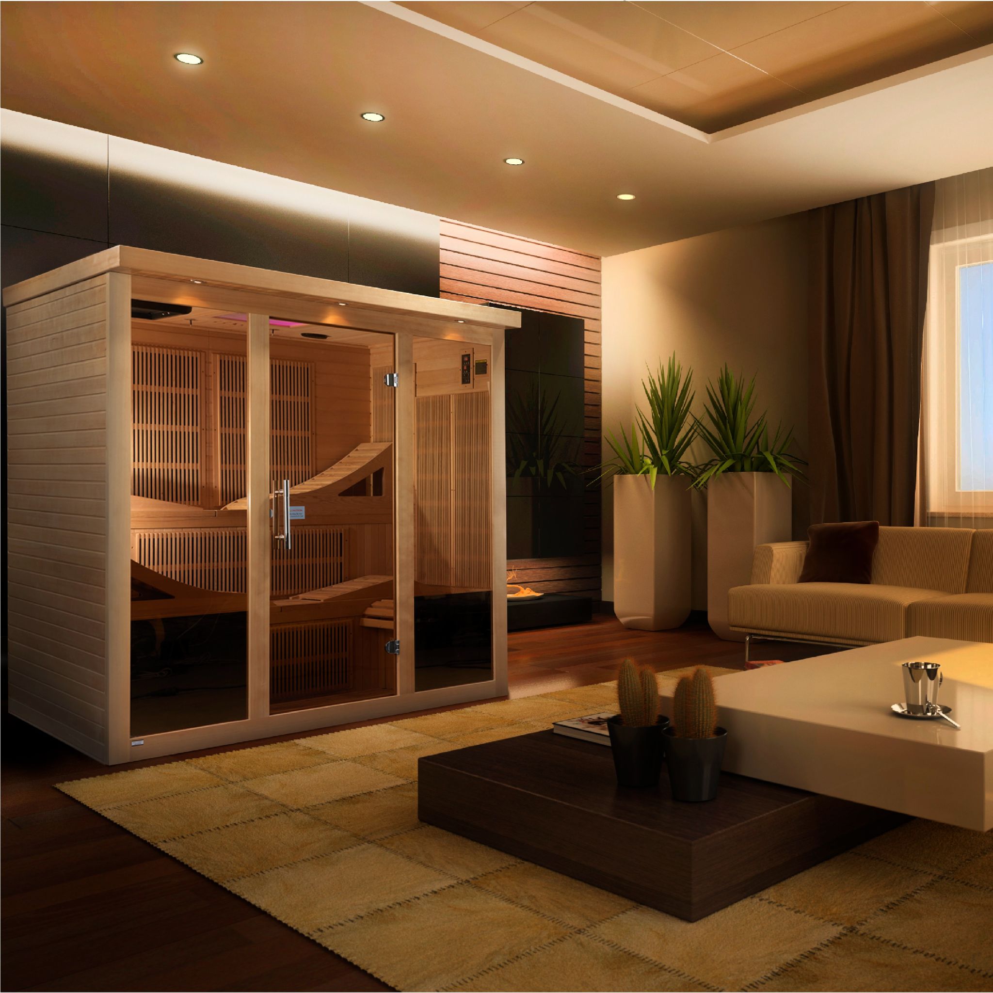 Golden Designs Monaco 6-Person Near Zero EMF FAR Infrared Sauna (Canadian Hemlock)