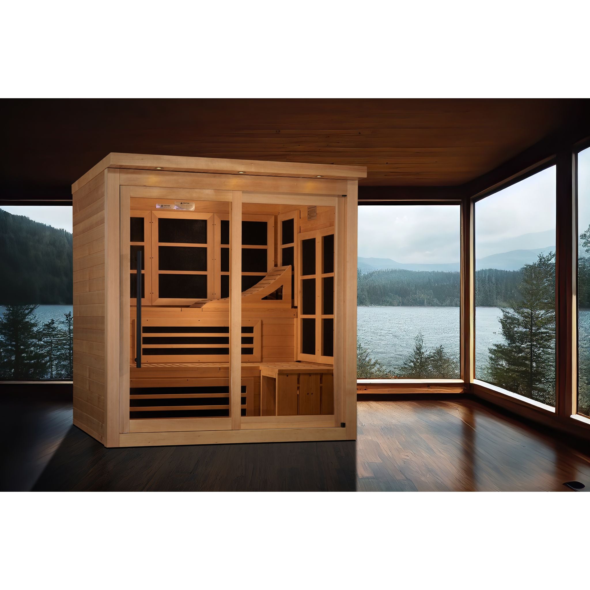 Golden Designs Monaco Limited Edition 6-Person Near Zero EMF FAR Infrared Sauna (Canadian Hemlock)