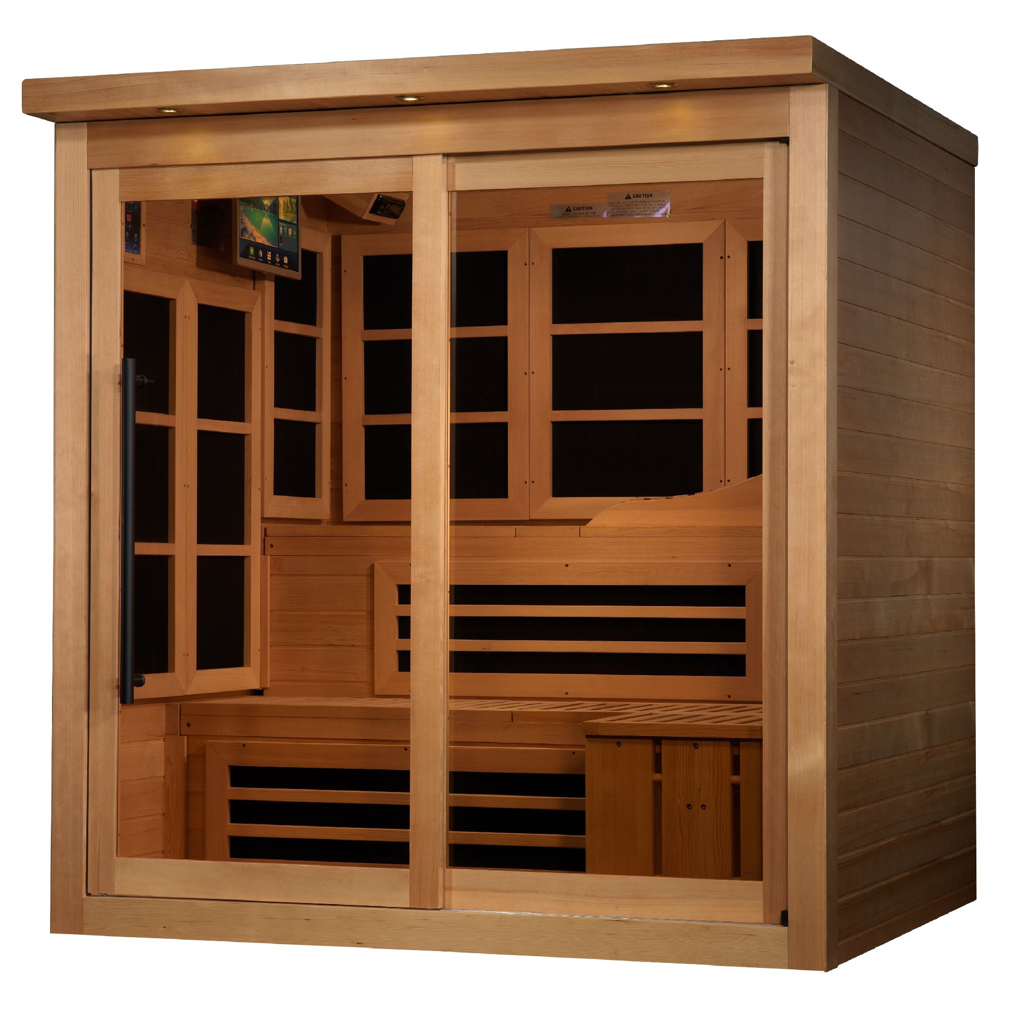 Golden Designs Monaco Limited Edition 6-Person Near Zero EMF FAR Infrared Sauna (Canadian Hemlock)