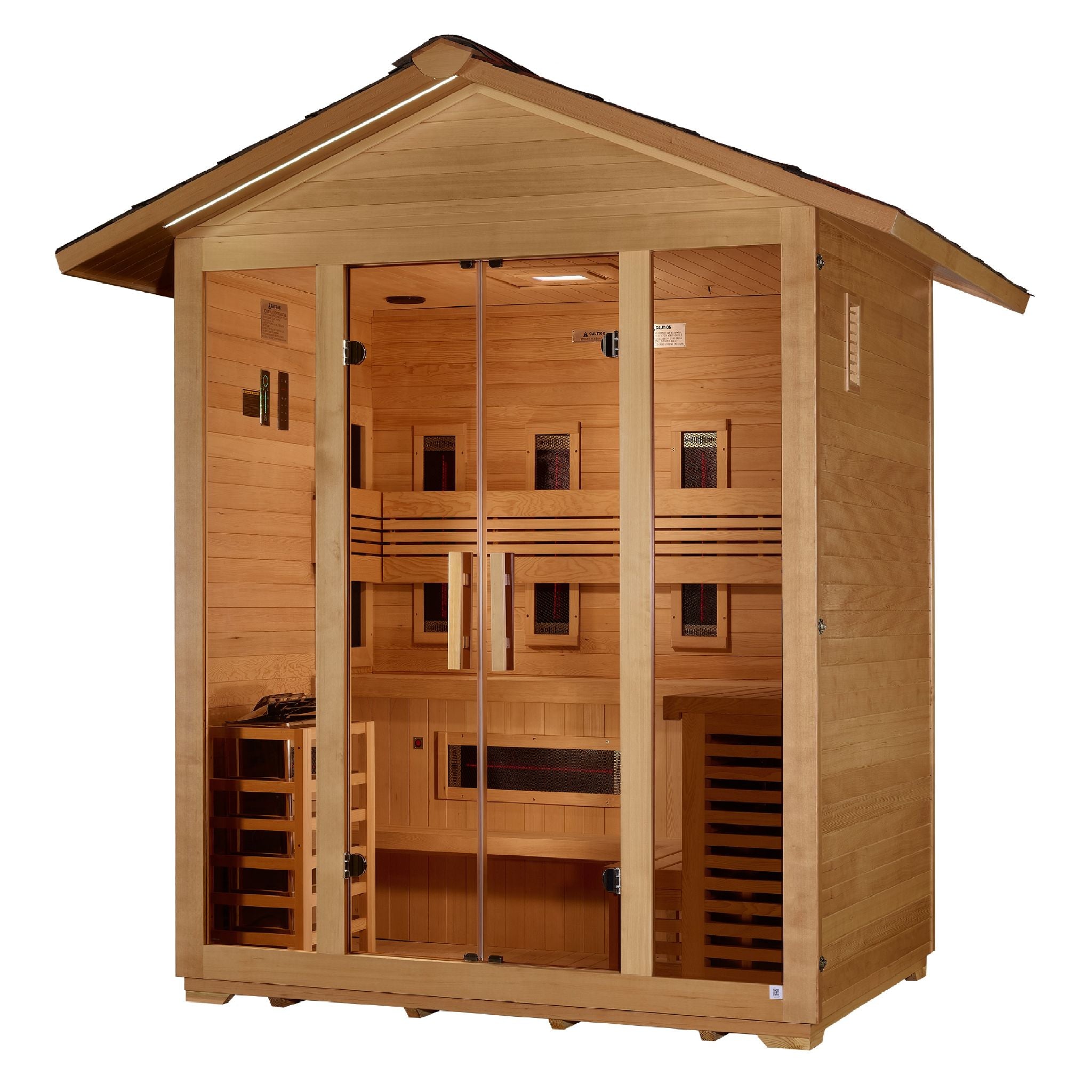 Golden Designs "Gargellen" 5-Person Hybrid Outdoor Sauna – Canadian Hemlock