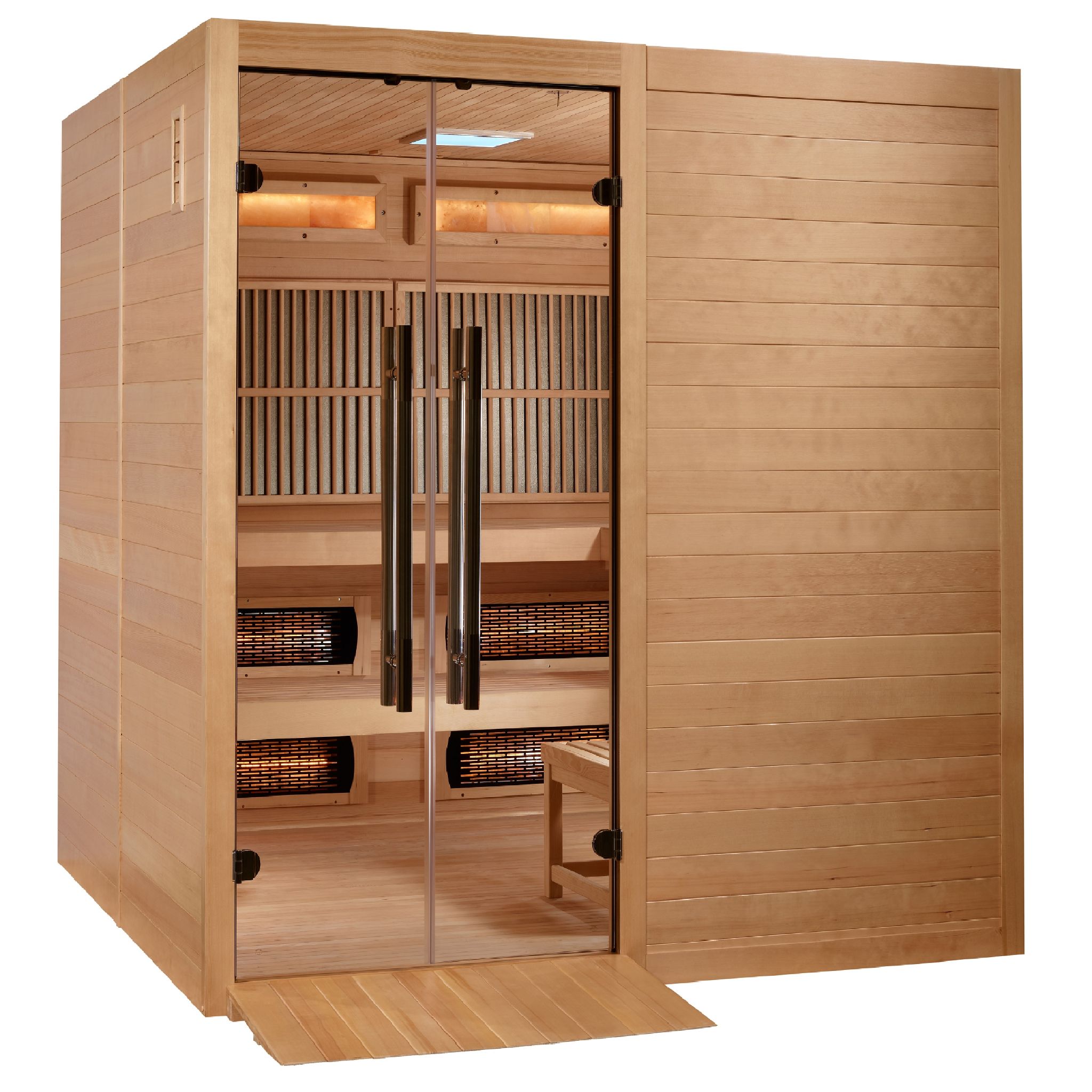 Golden Designs 2025 Toledo 6-Person Hybrid Sauna – Full Spectrum & Harvia Stove (Canadian Hemlock)