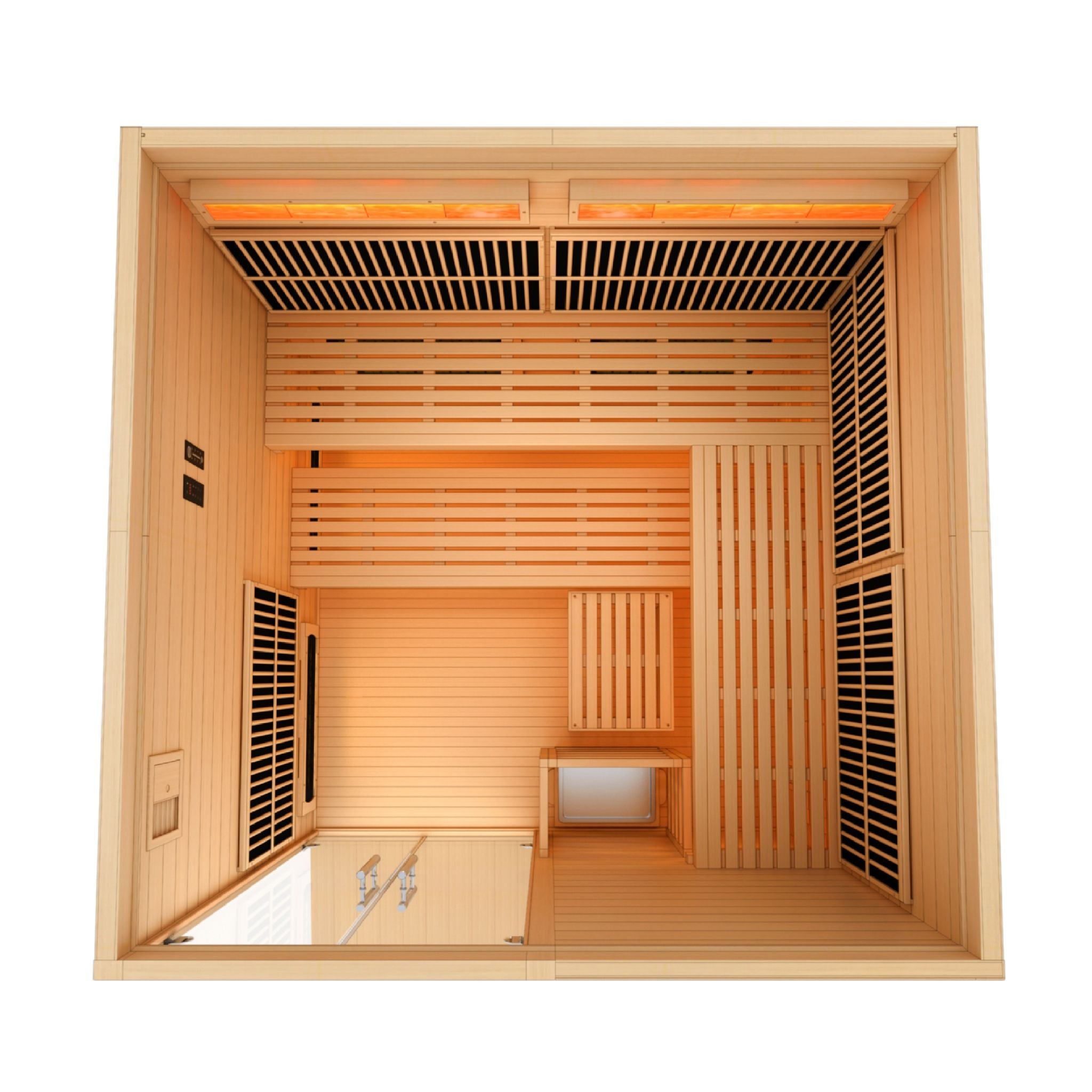 Golden Designs 2025 Toledo 6-Person Hybrid Sauna – Full Spectrum & Harvia Stove (Canadian Hemlock)