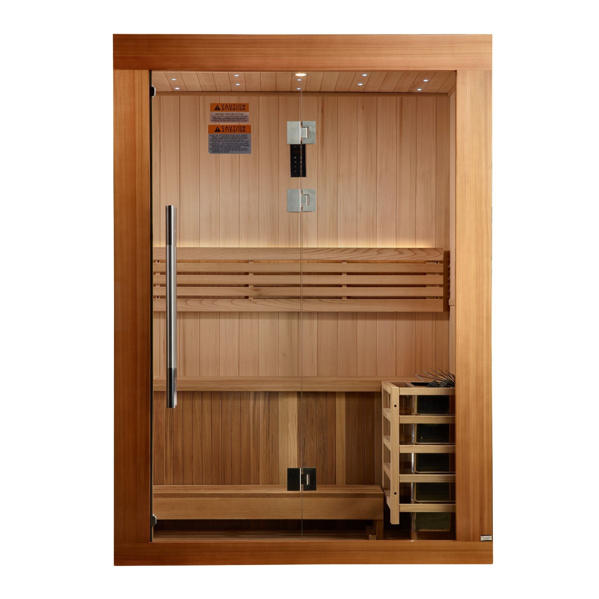 Golden Designs 2025 "Sundsvall Edition" 2-Person Traditional Sauna (Red Cedar Interior, Pacific Cedar Exterior)