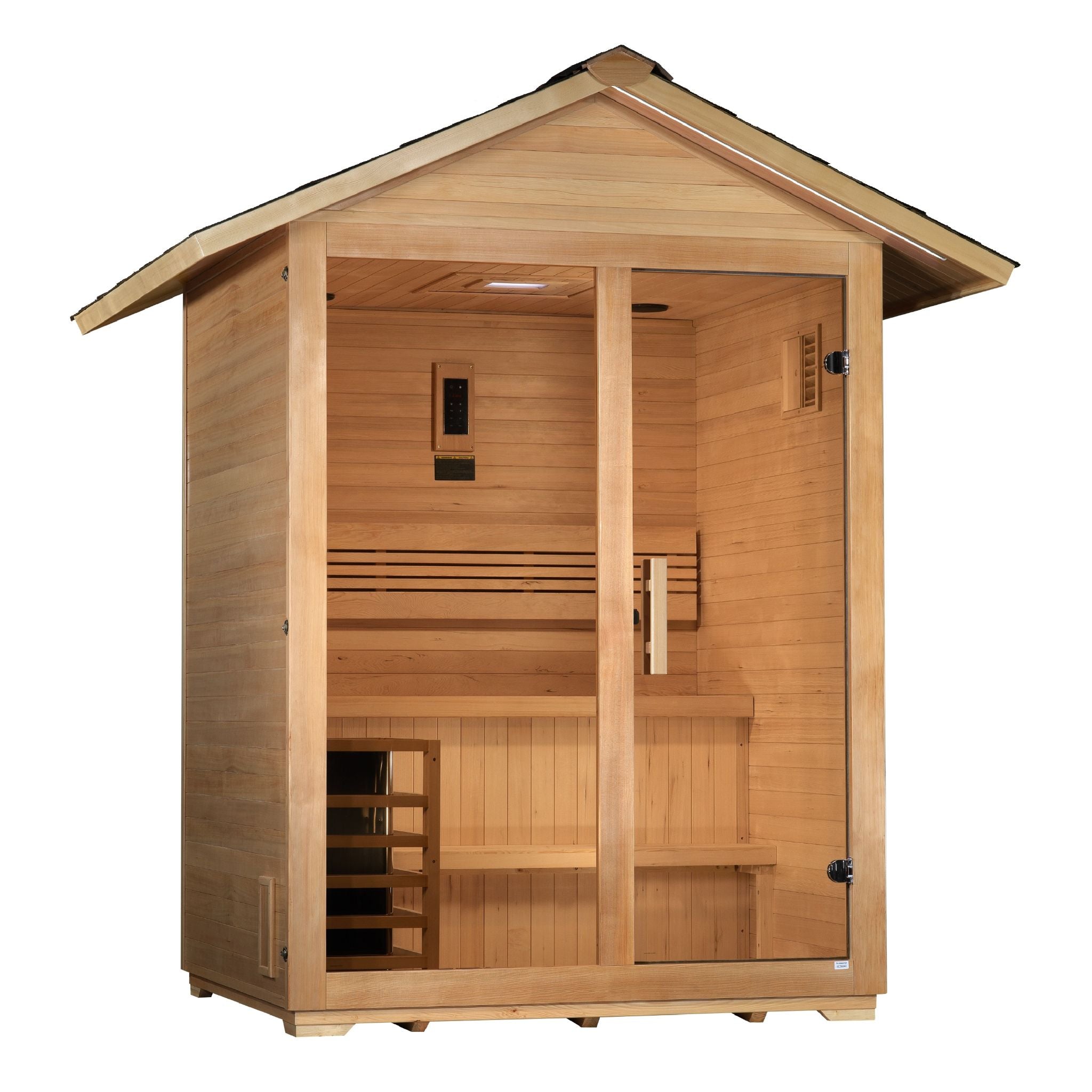 Golden Designs "Arlberg" 3-Person Traditional Outdoor Sauna – Canadian Hemlock