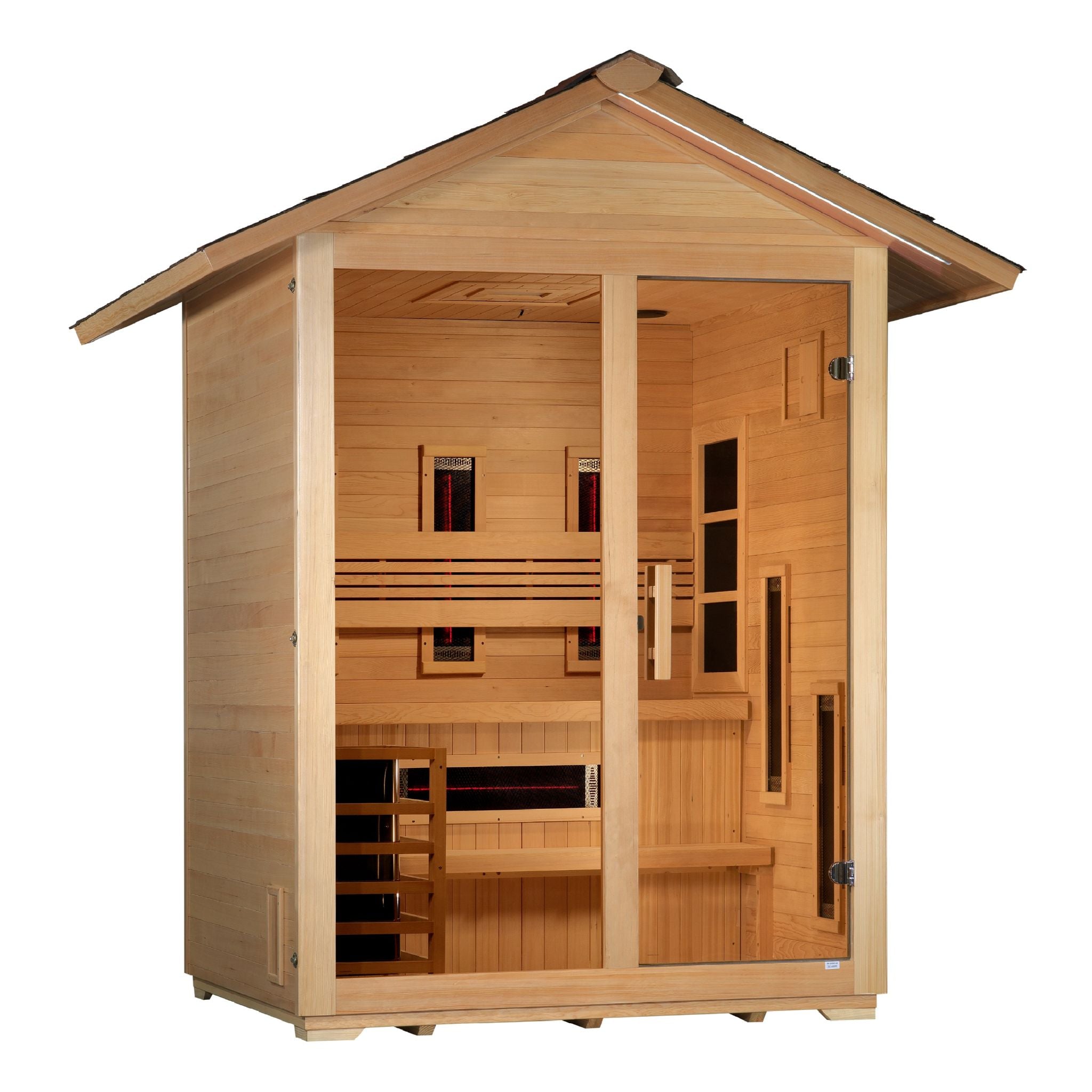 Golden Designs "Carinthia" 3-Person Hybrid Outdoor Sauna – Canadian Hemlock