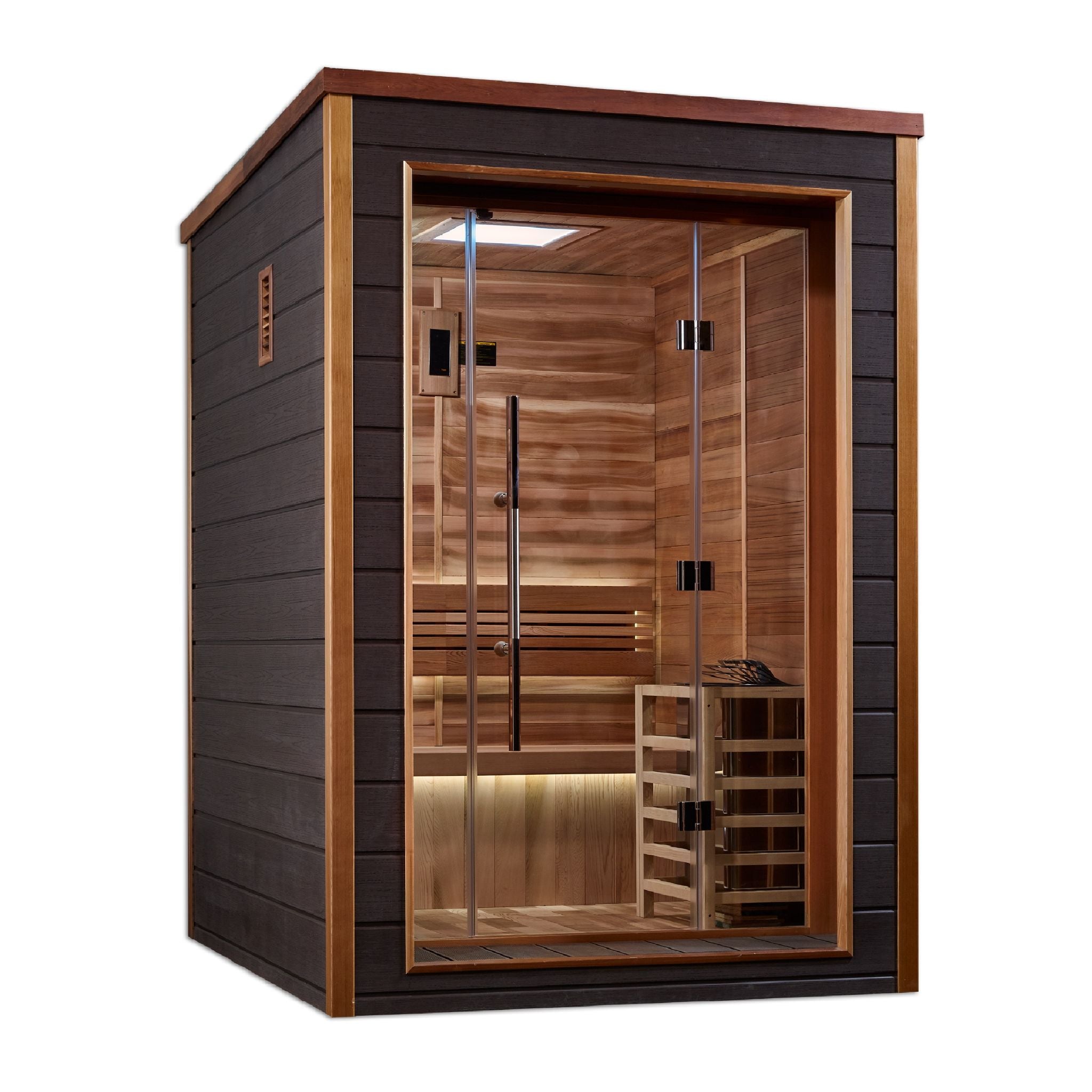 Golden Designs Narvik 2-Person Outdoor Traditional Sauna – Canadian Red Cedar Interior