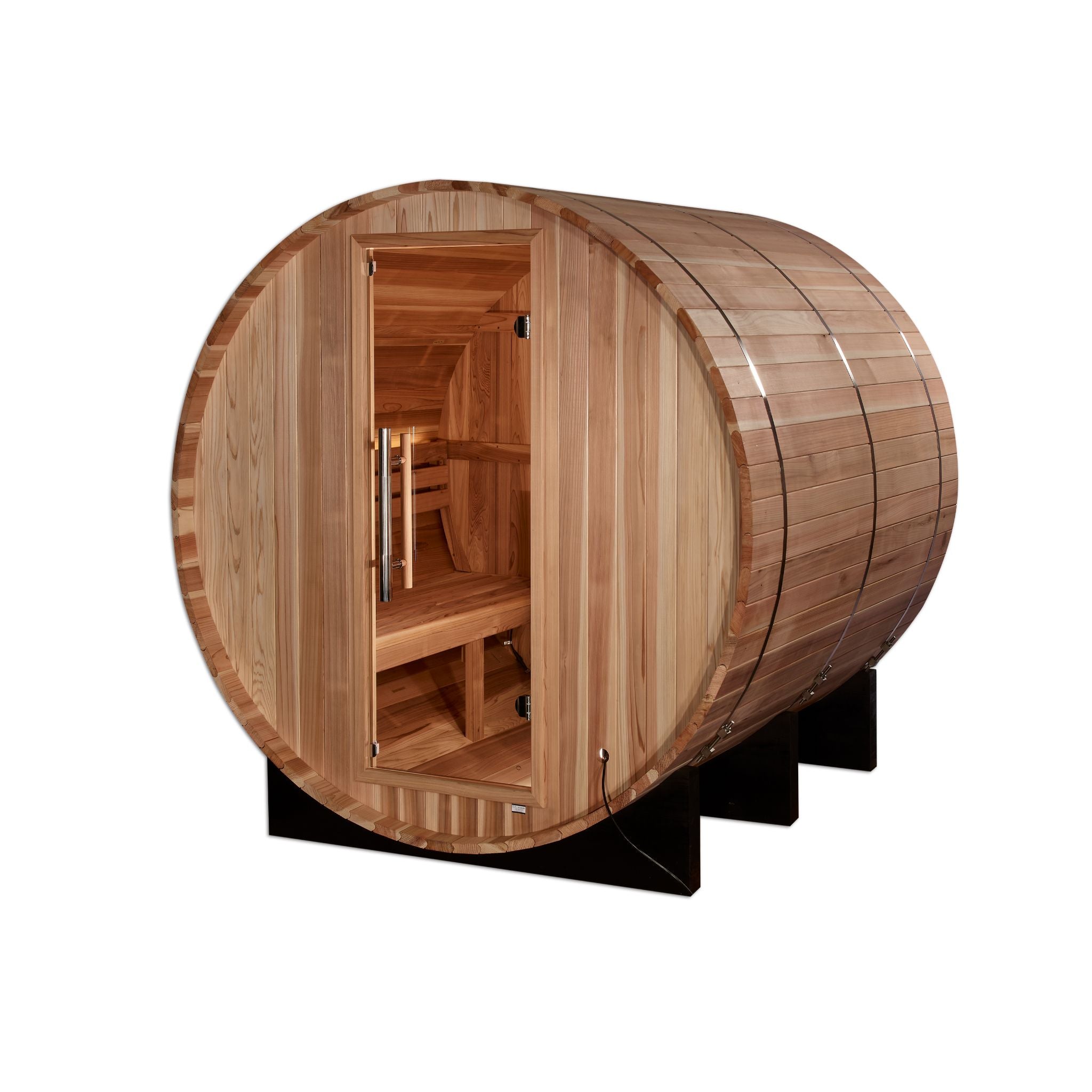 Golden Designs "Arosa" 4-Person Barrel Traditional Sauna – Pacific Cedar