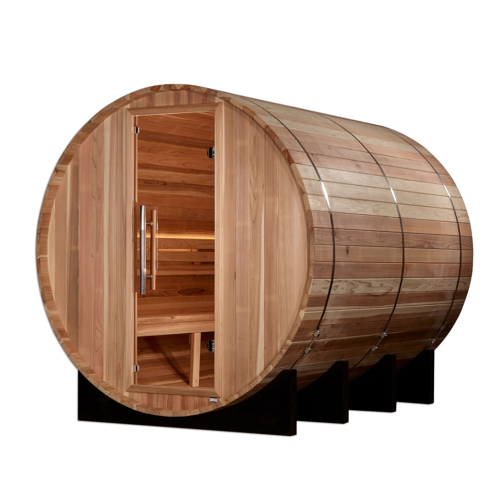 Golden Designs "Klosters" 6-Person Barrel Traditional Sauna – Pacific Cedar