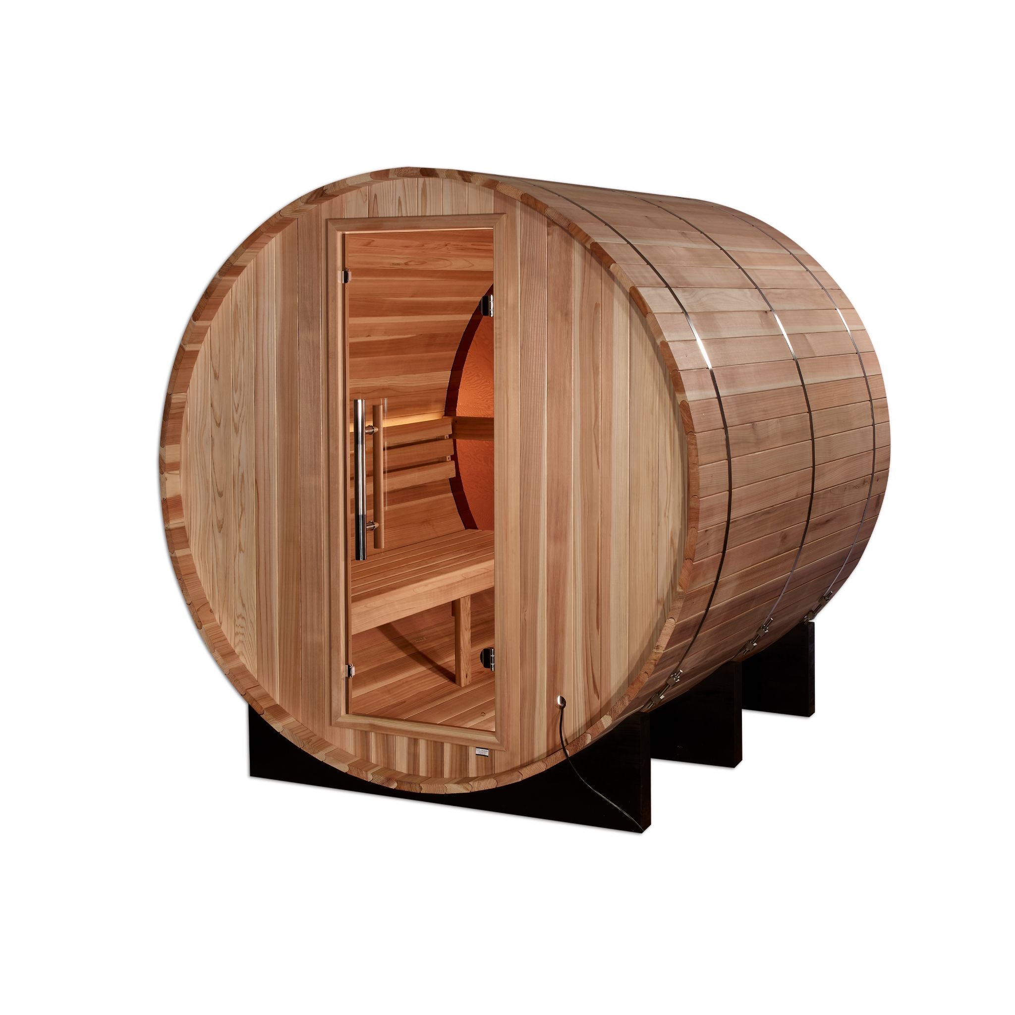 Golden Designs "Zurich" 4-Person Barrel Traditional Sauna – Pacific Cedar